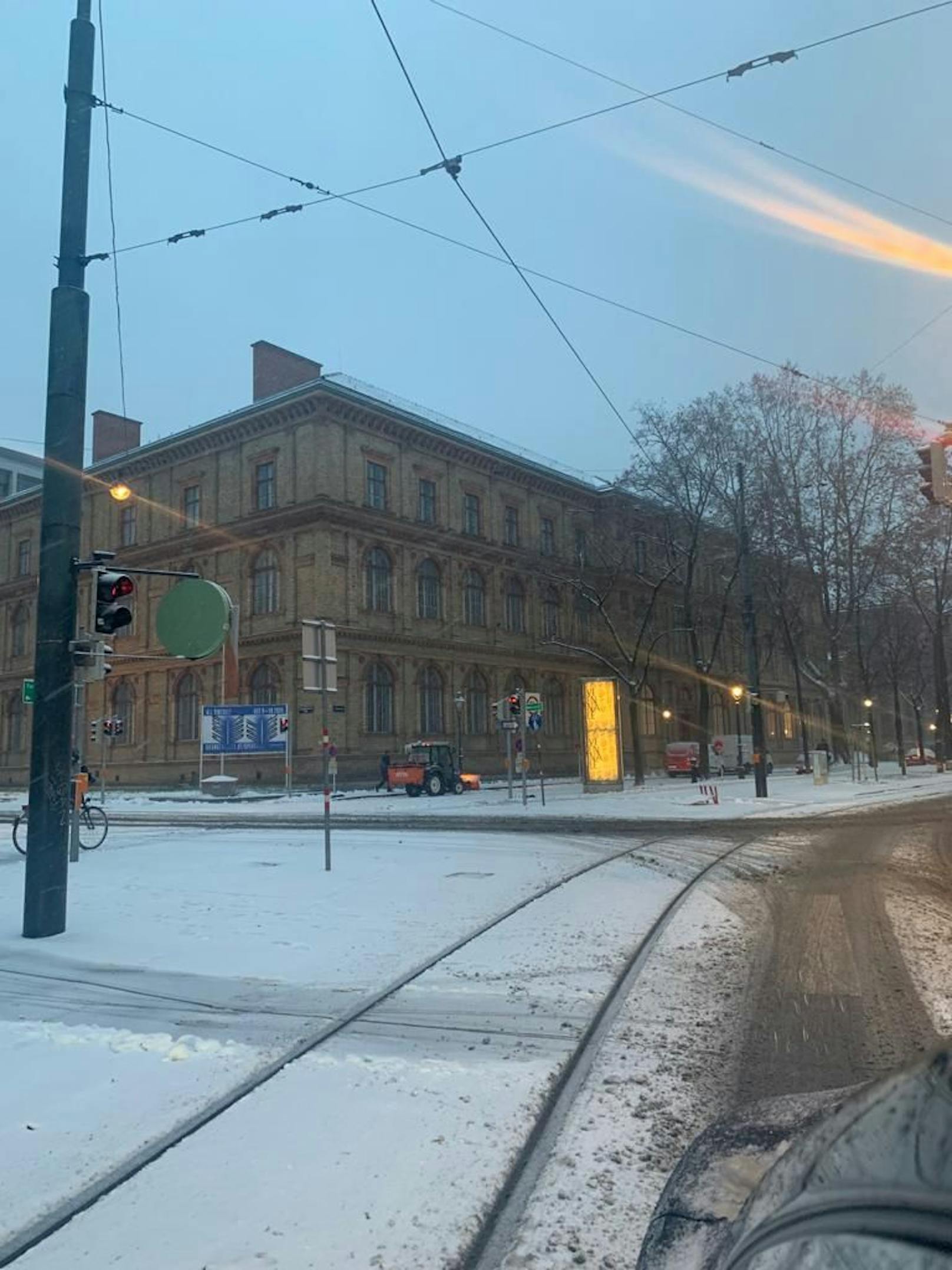 In Wien hat es geschneit.