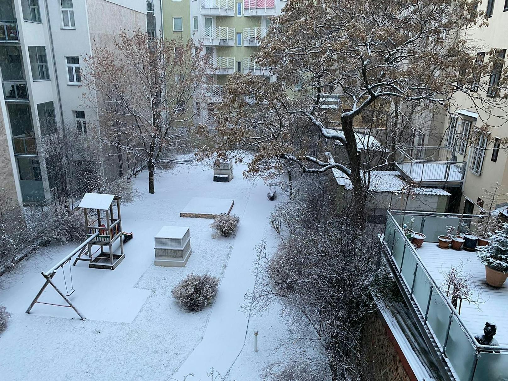 In Wien hat es geschneit.