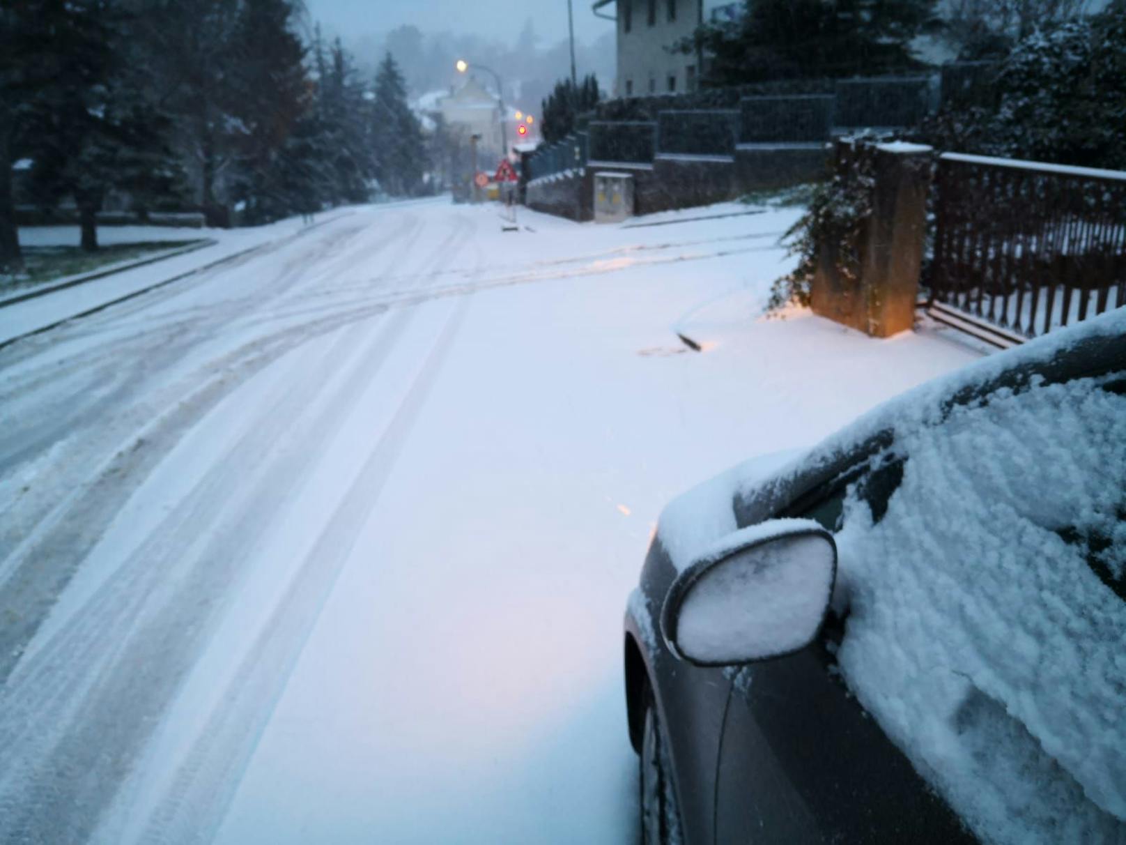 Auch in Klosterneuburg lag Schnee.