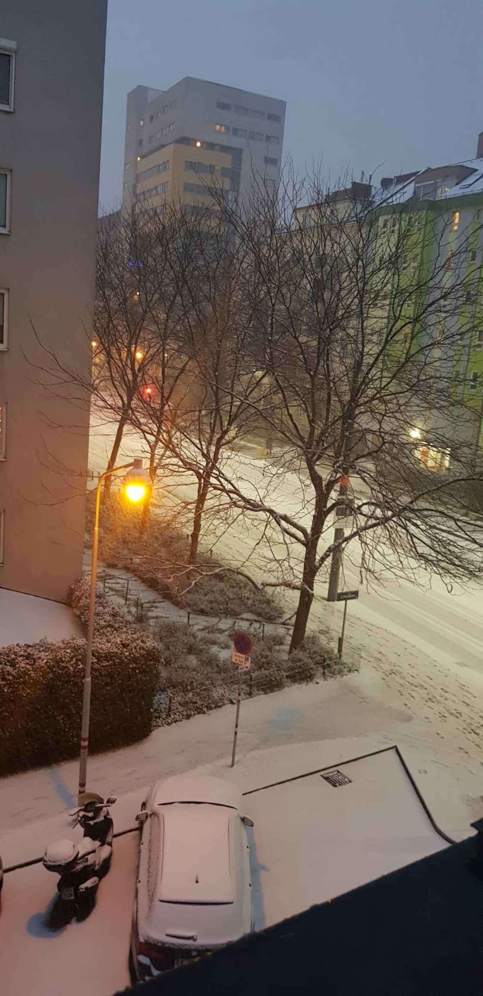 In Wien hat es geschneit.