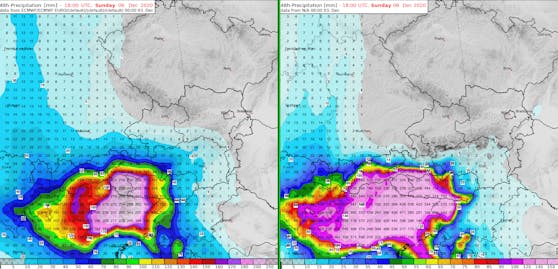 ECMWF and ICON Precipitation Forecasts