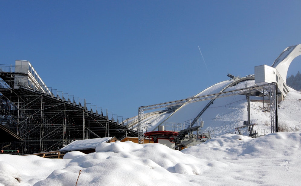 Die Skisprung-Schanze in Garmisch. 