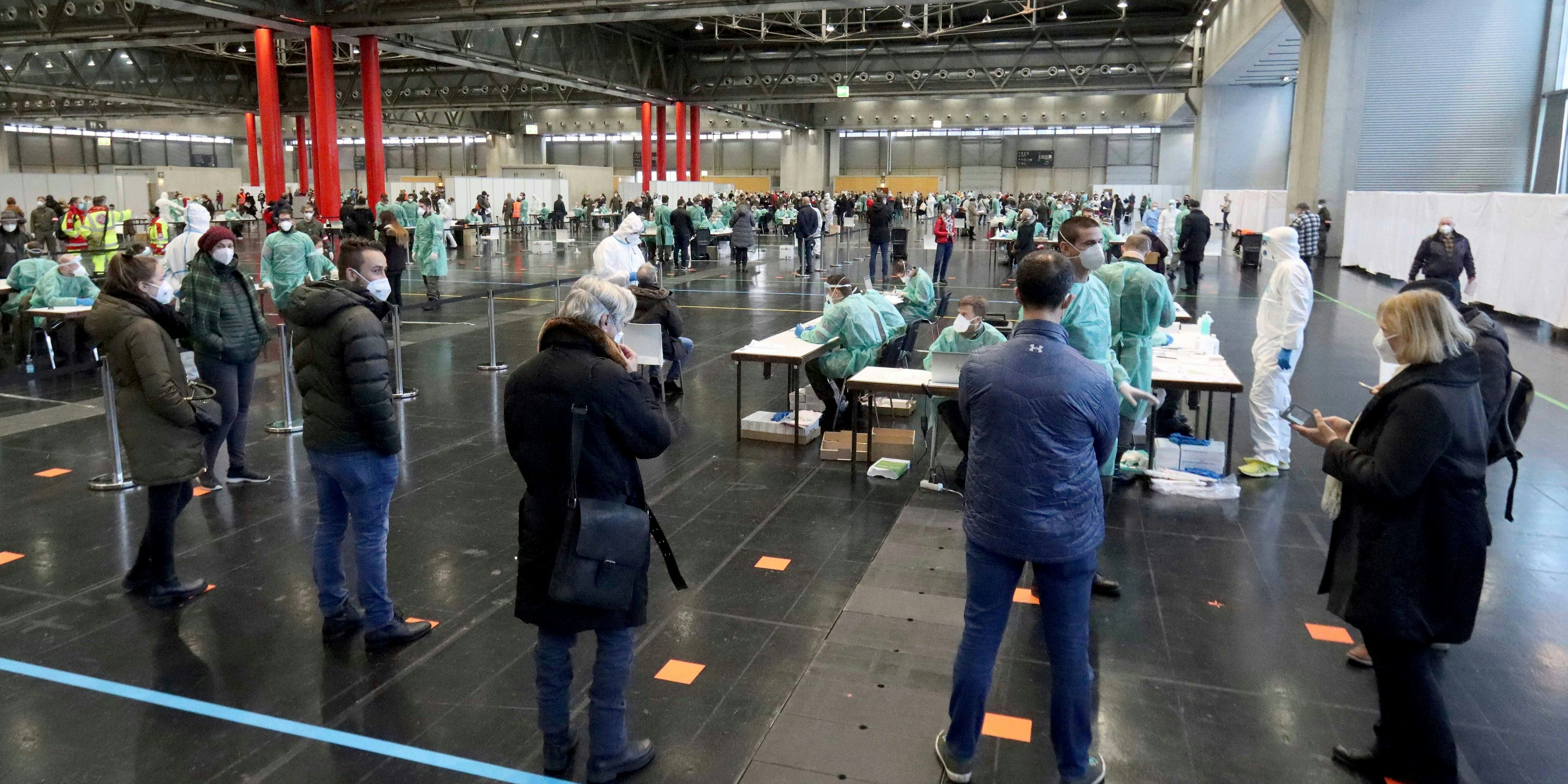 Corona-Teststraße in Wien