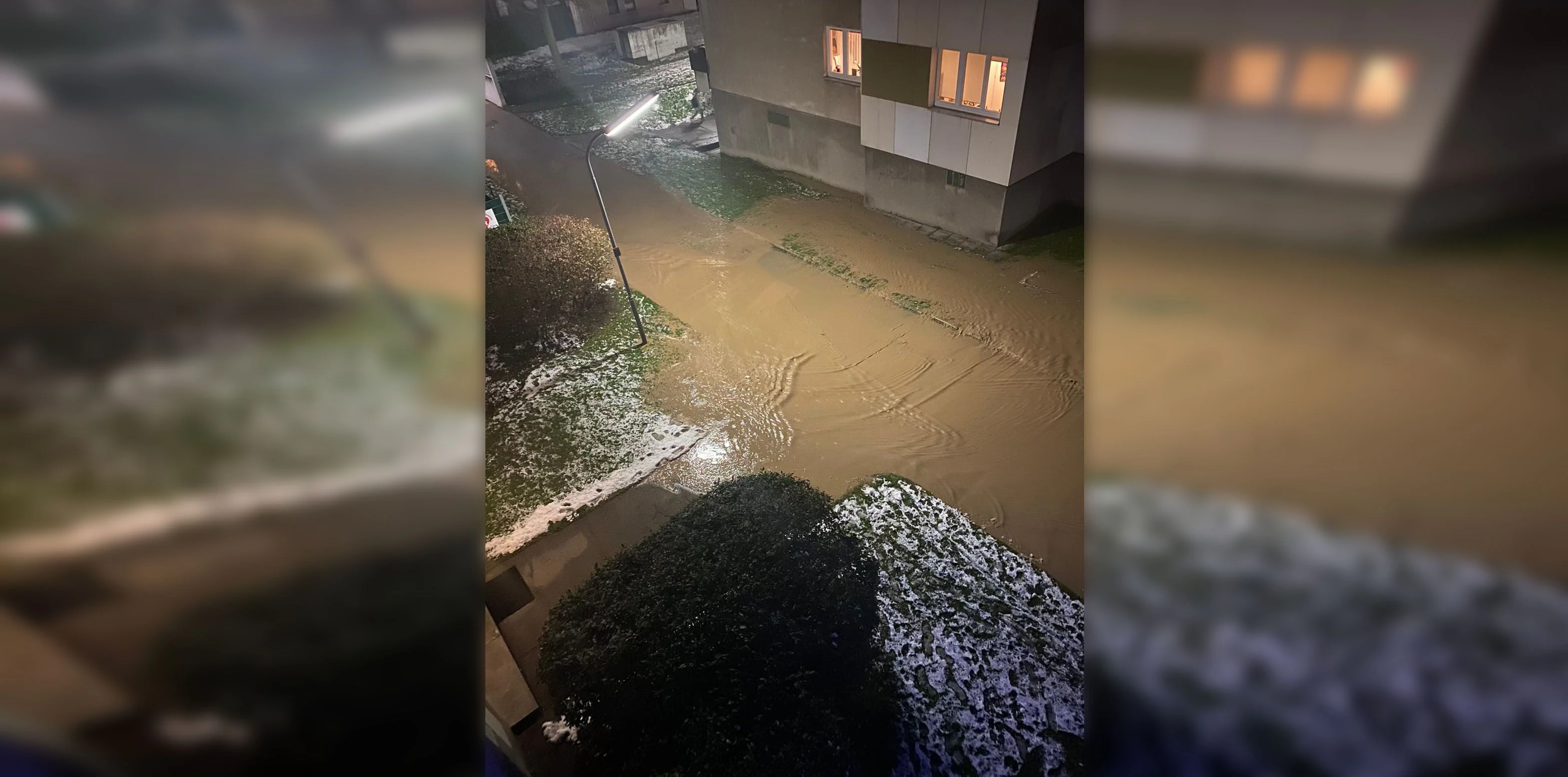 Wasserrohrbruch in Wien-Liesing