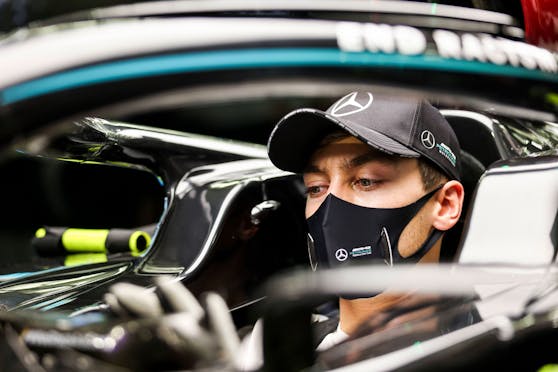George Russell im Mercedes.