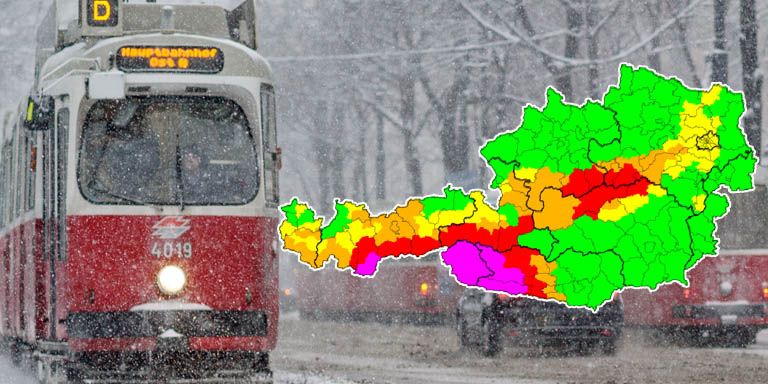 Höchste Schnee-Warnstufe in Österreich.