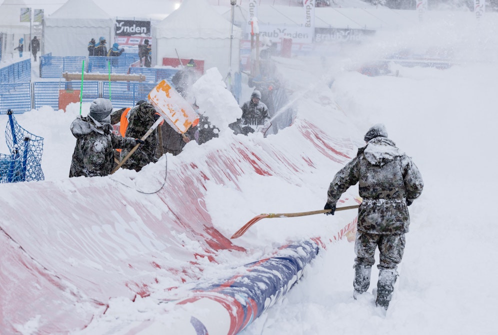 Auch am Sonntag kann in St. Moritz nicht gefahren werden. 