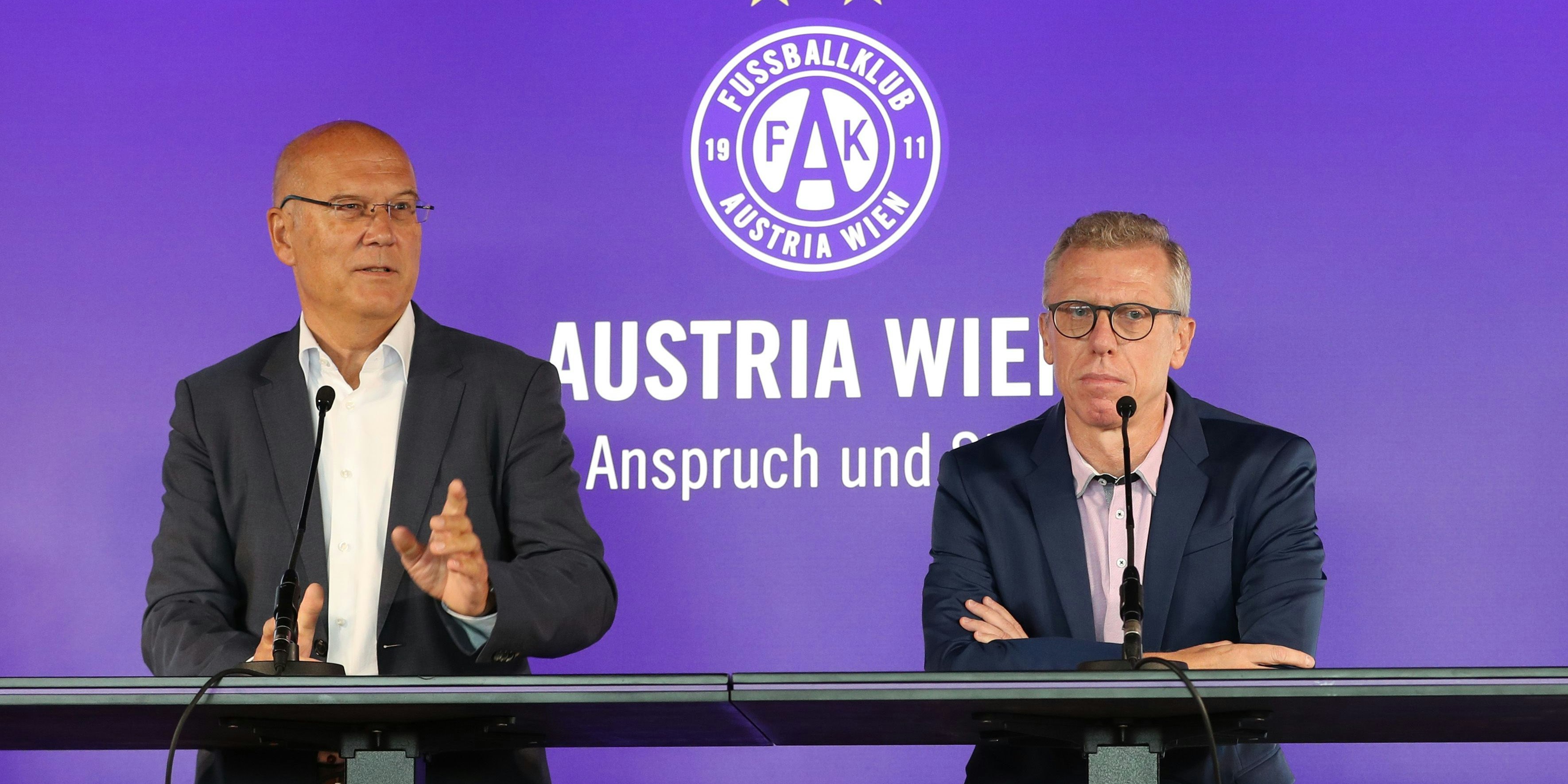 Frank Hensel (l.) und Peter Stöger