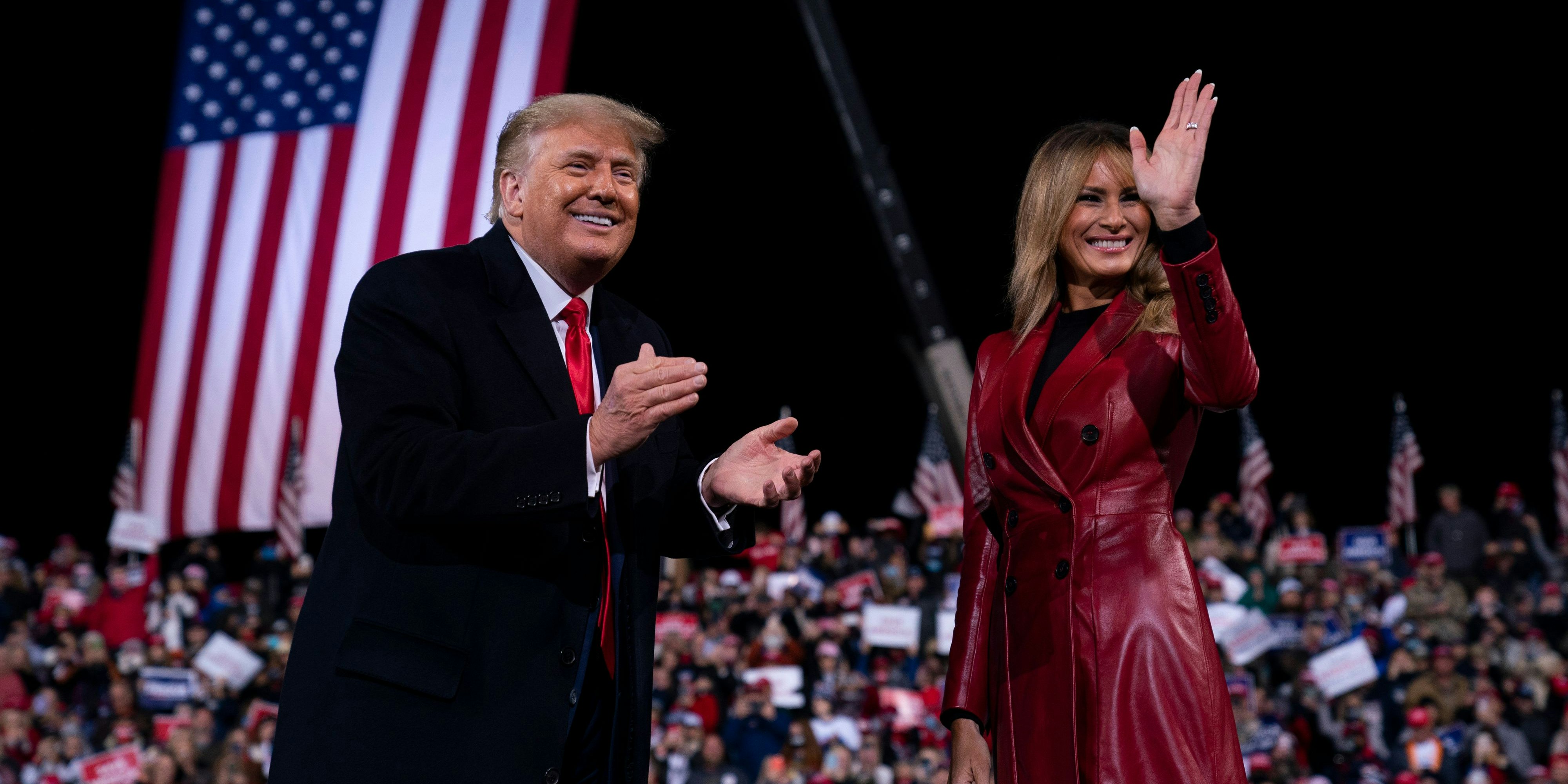 Trump ist mit der First Lady Melania nach Georgia gereist.