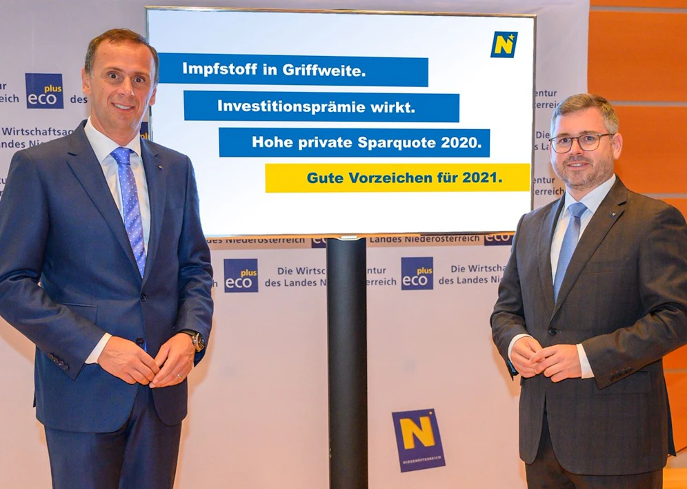 Sind optimistisch für 2021: Wirtschaftslandesrat Jochen Danninger und Finanzlandesrat Ludwig Schleritzko