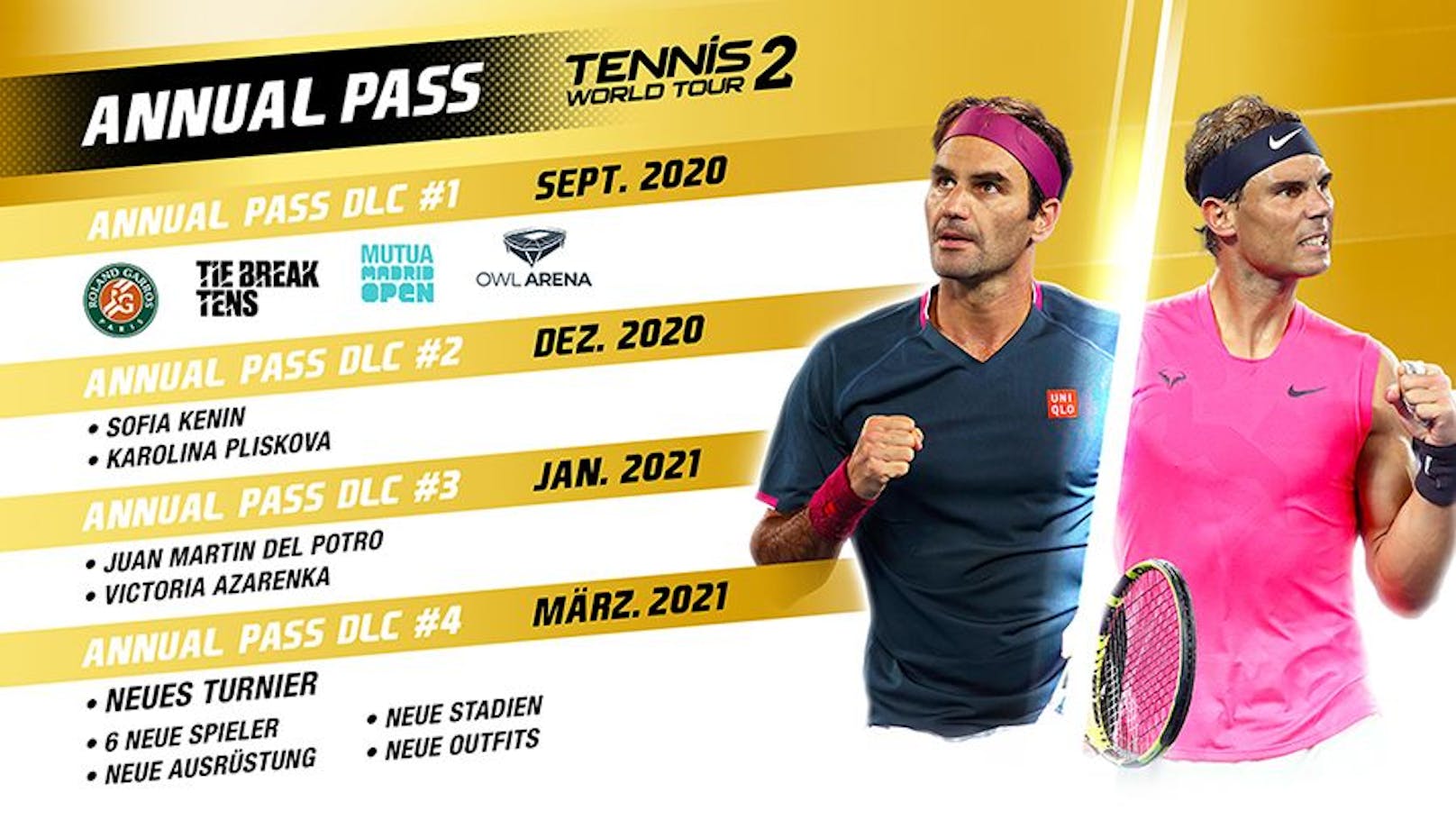 "Tennis World Tour 2" kommt im März 2021 für Next-Gen-Konsolen.