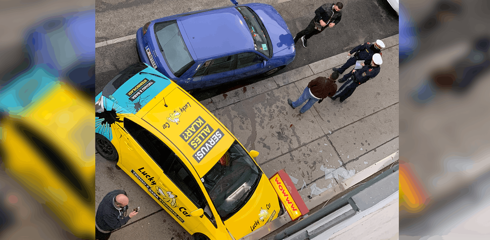 Ein Autofahrer auf Abwegen in Wien-Hernals