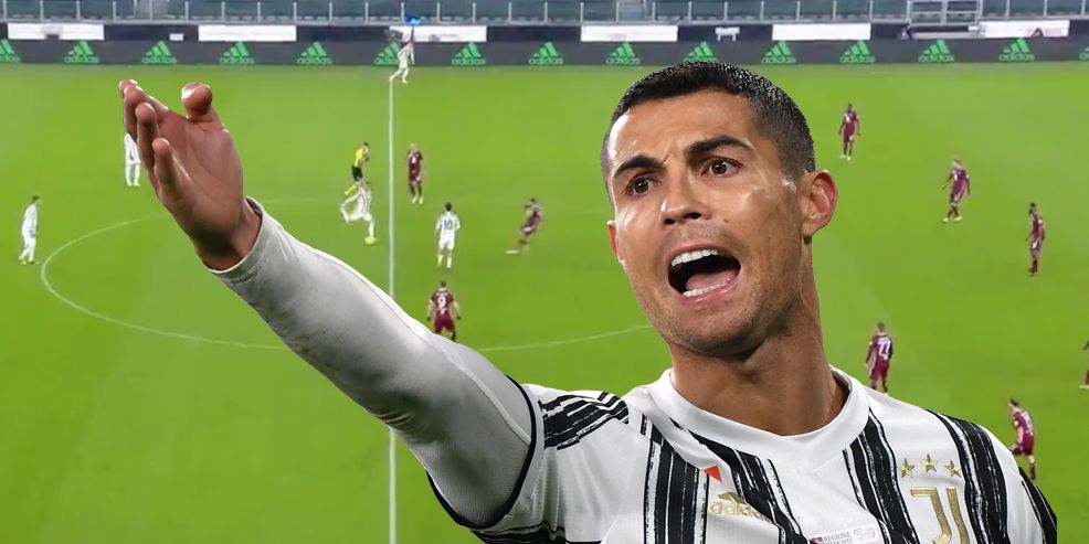 Cristiano Ronaldo mit seinem Schuss nach einer Sekunde.