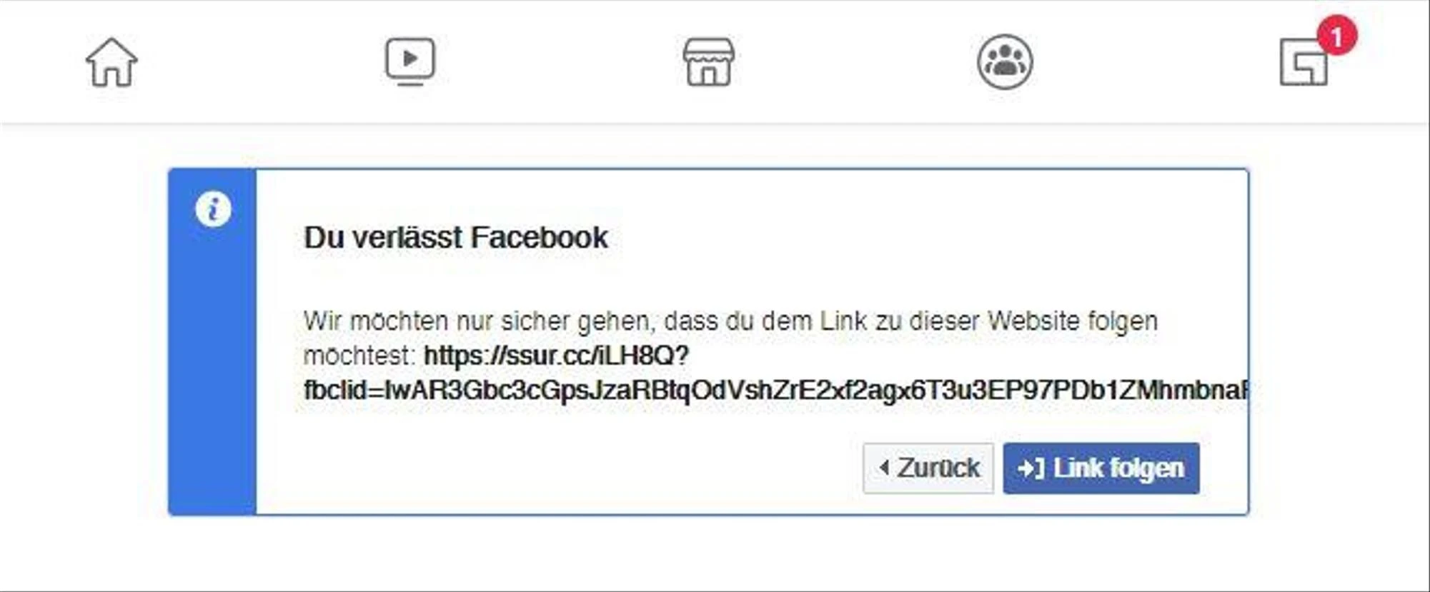So sieht die Aufforderung aus.