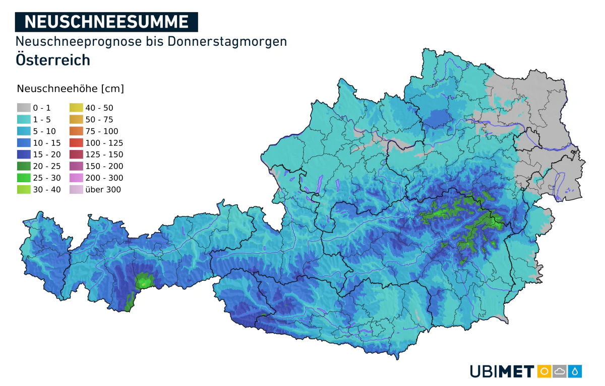 Neuschneeprognose bis Donnerstagmorgen