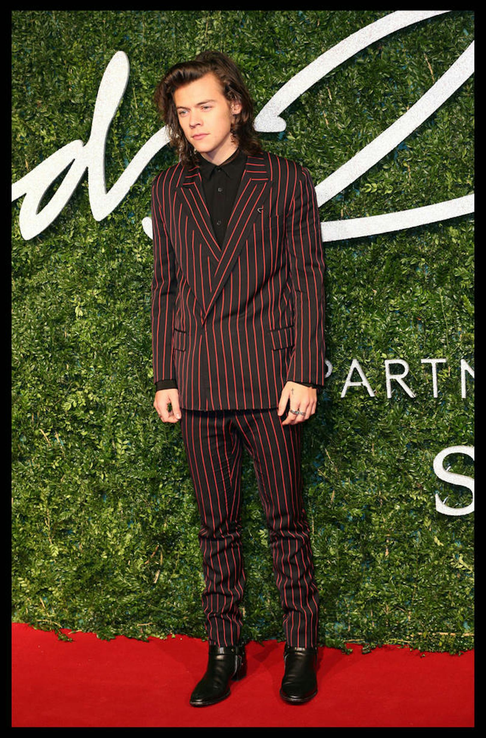Am roten Teppich setzt <b>Harry Styles</b> gerne modische Statements.