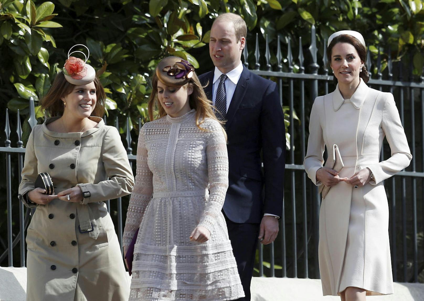 Prinzessin Eugenie, Prinzessin Beatrice, Prinz William und Herzogin Kate