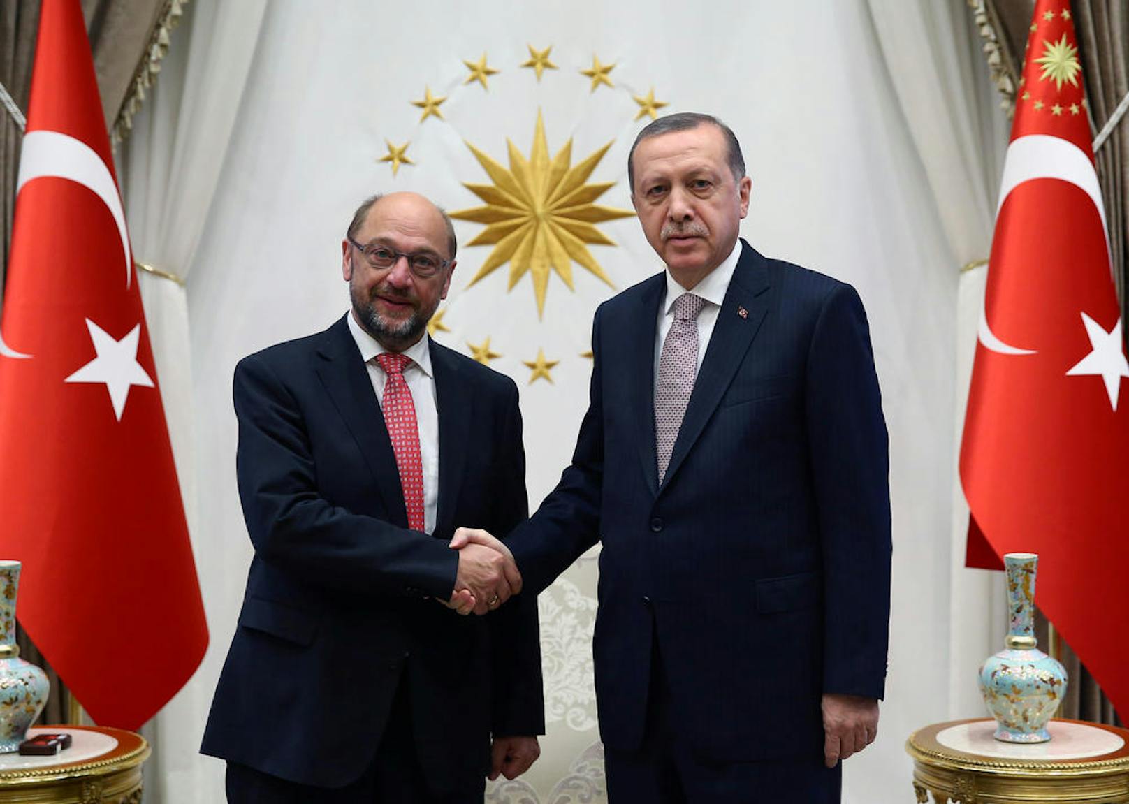 Martin Schulz mit Türkeis Präsident Erdogan