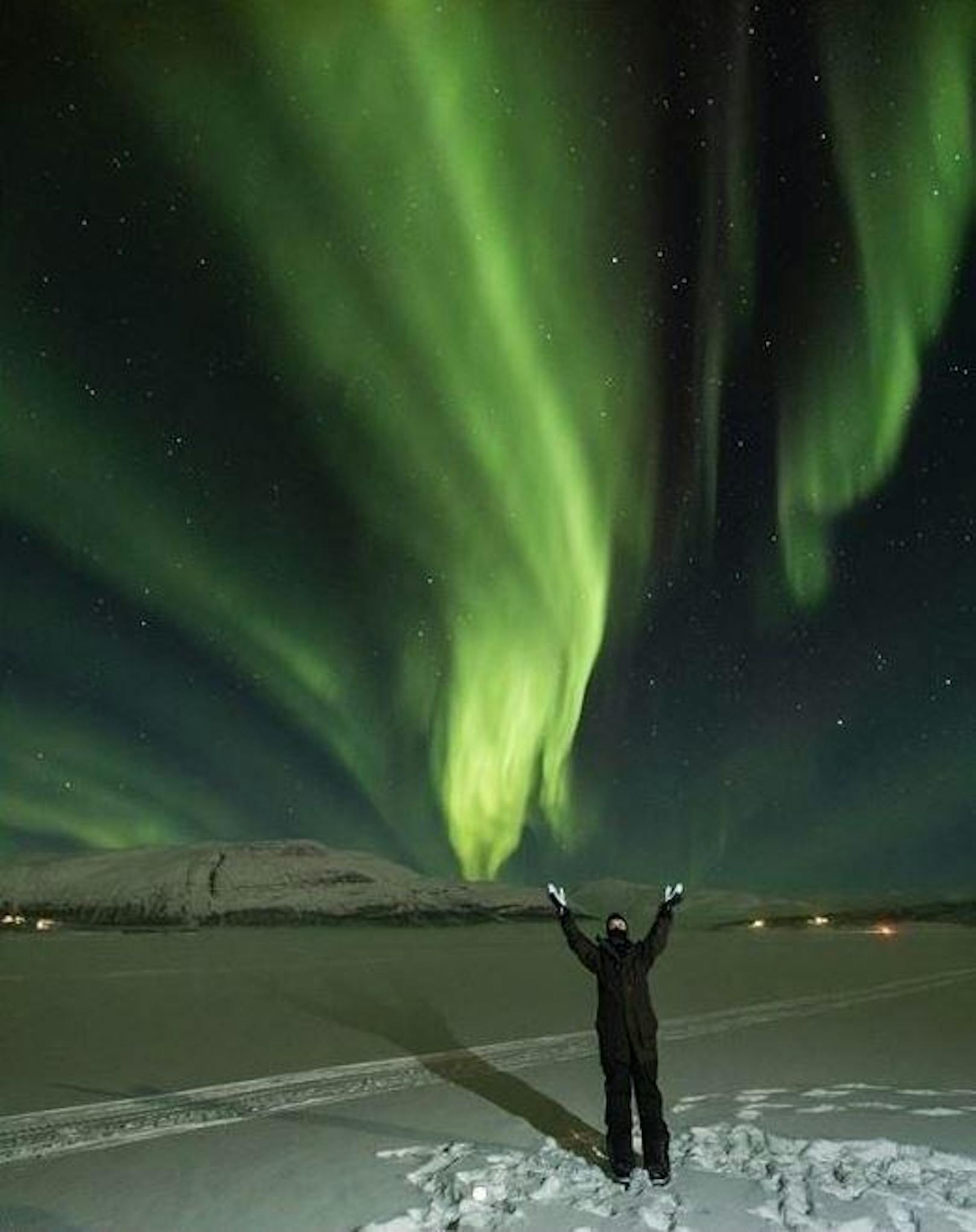 28.12.2017: Schauspielerin Billie Lourd ist nach Norwegen gereist, um die Polarlichter zu sehen.