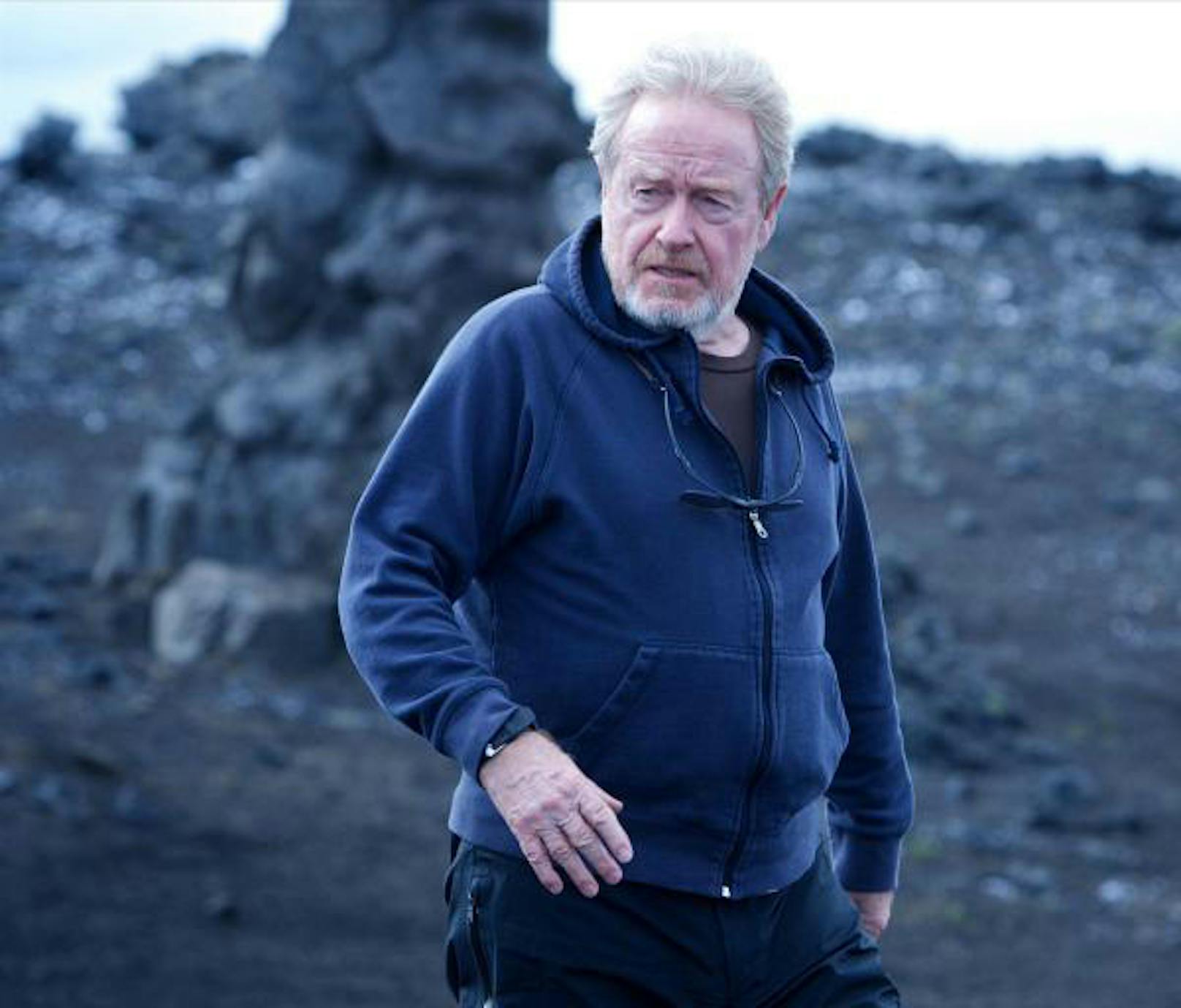 Regisseur Ridley Scott am Set von "Prometheus"