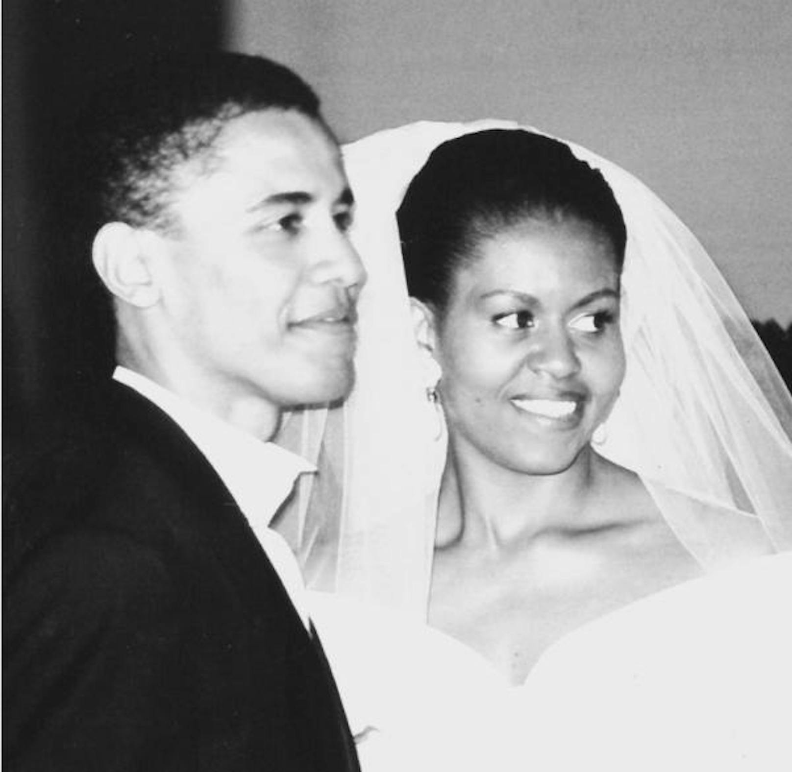 03.10.2017: Michelle Obama gratuliert mit ihrem Hochzeitsfoto Barack zur Silbernen Hochzeit