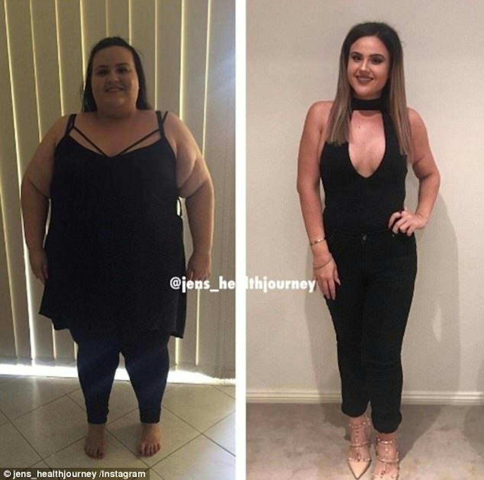 Nicht wieder zu erkennen: Jennifer Ognenovski (22) nahm 90 Kilo in einem Jahr ab.