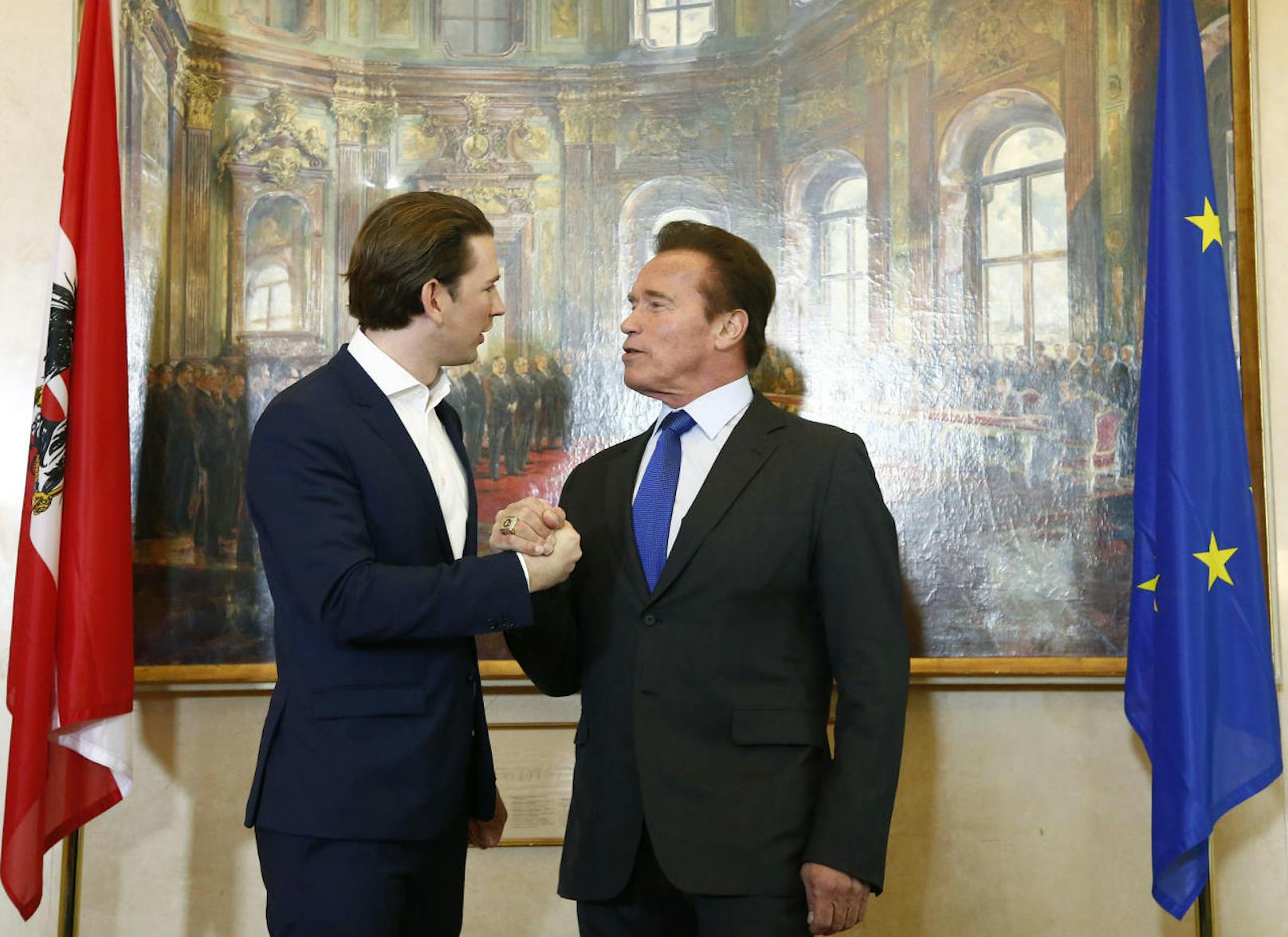 Bundeskanzler Sebastian Kurz trifft Arnold Schwarzenegger. Wien, 24.01.2017