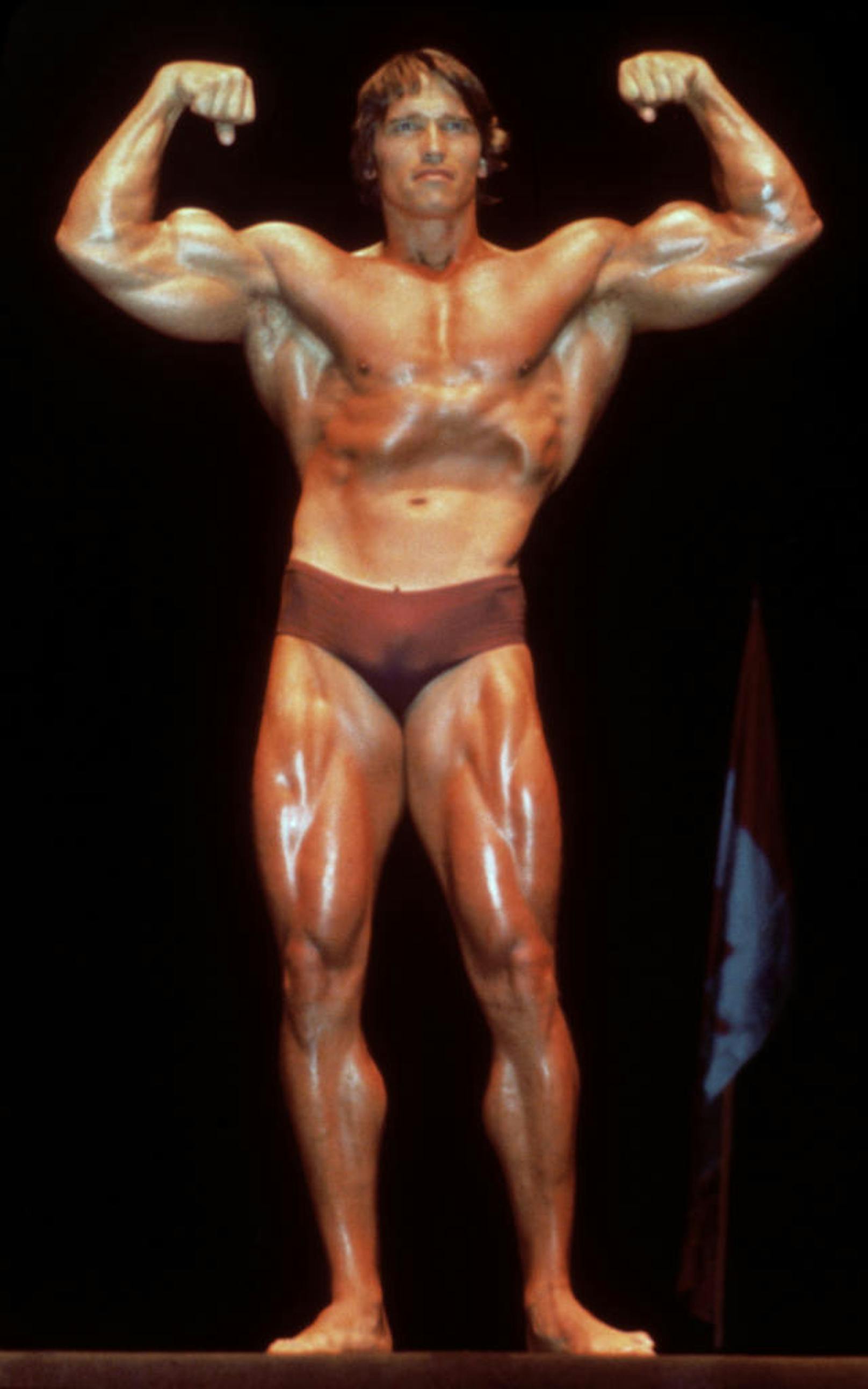 So fing alles an: Arnold Schwarzenegger (ca. 1980) als Muskelprotz, Mr. Universe und kurz vor seiner Rolle als Conan der Barbar.