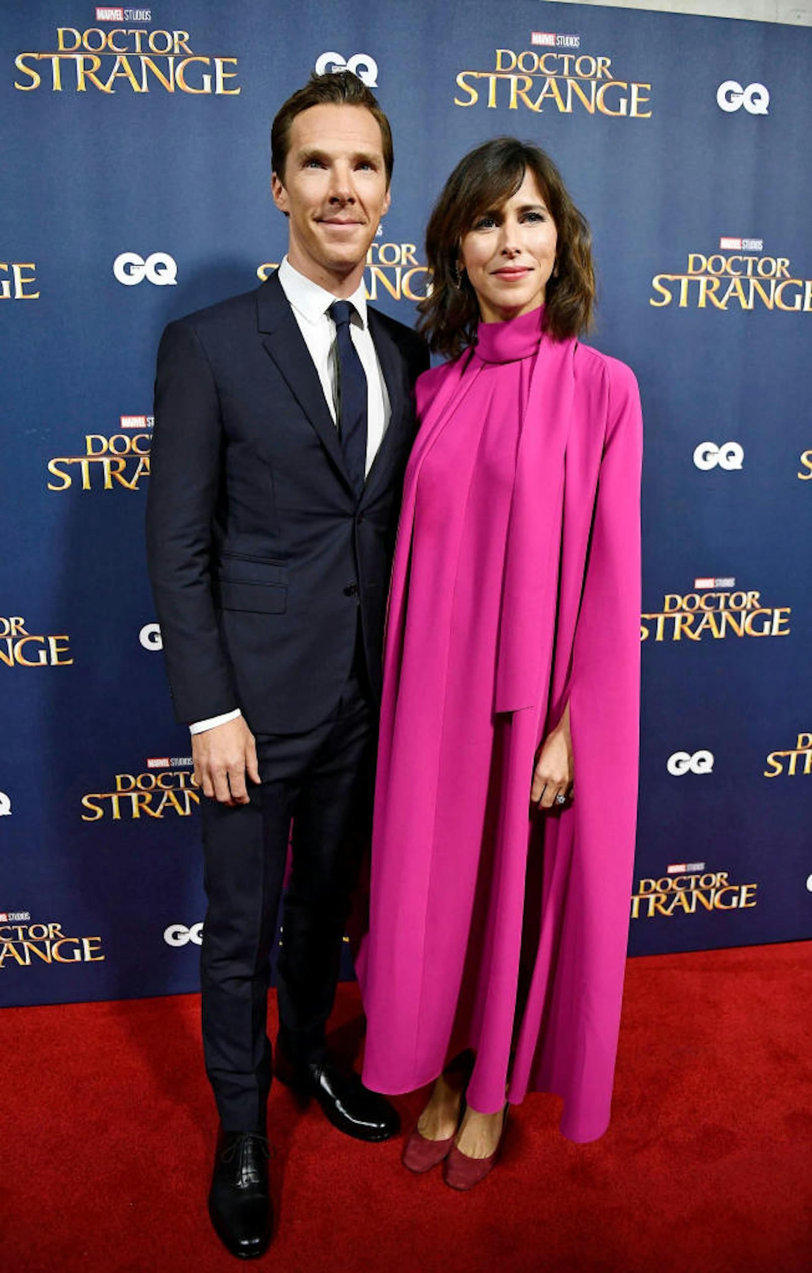 Benedict Cumberbatch poses with his wife Sophie Hunter as he arrives at the launch event of "Doctor Strange" at Westminster Abbey in London, Britain October 24, 2016. REUTERS/Dylan Martinez  - RTX2Q9K2