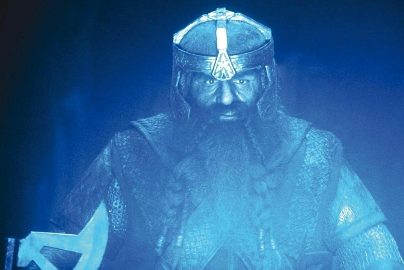 Der Zwerg Gimli (John Rhys-Davies) ist einer der Gefährten, die den Ring nach Mordor bringen sollen.