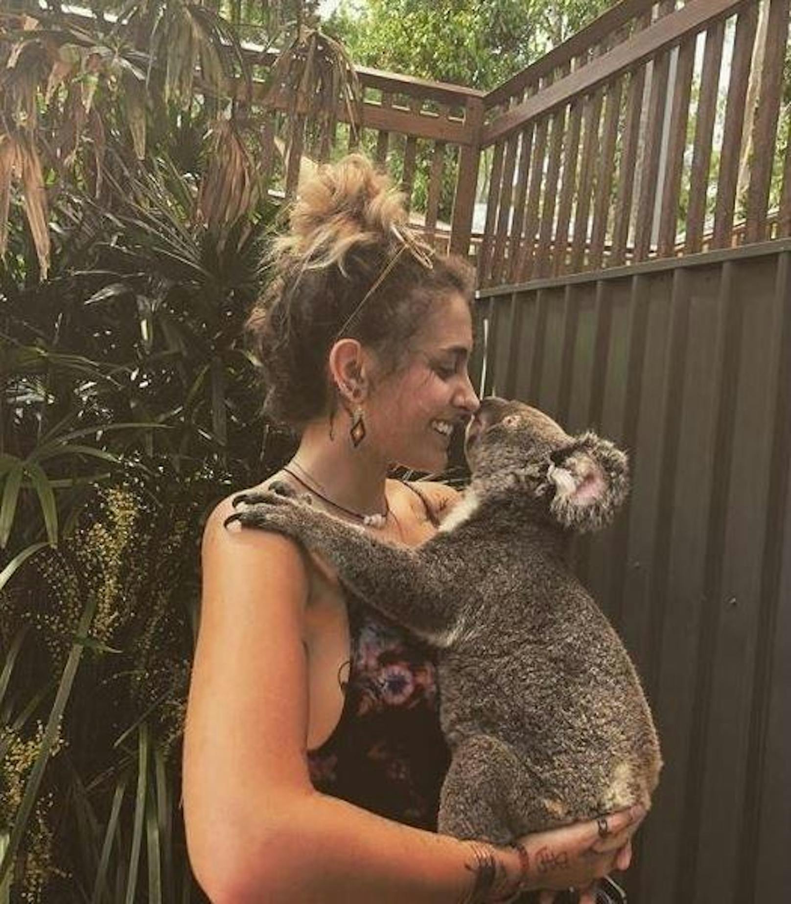 09.11.2017: Paris Jackson schmust in Brasilien mit diesem entzückenden Koala.