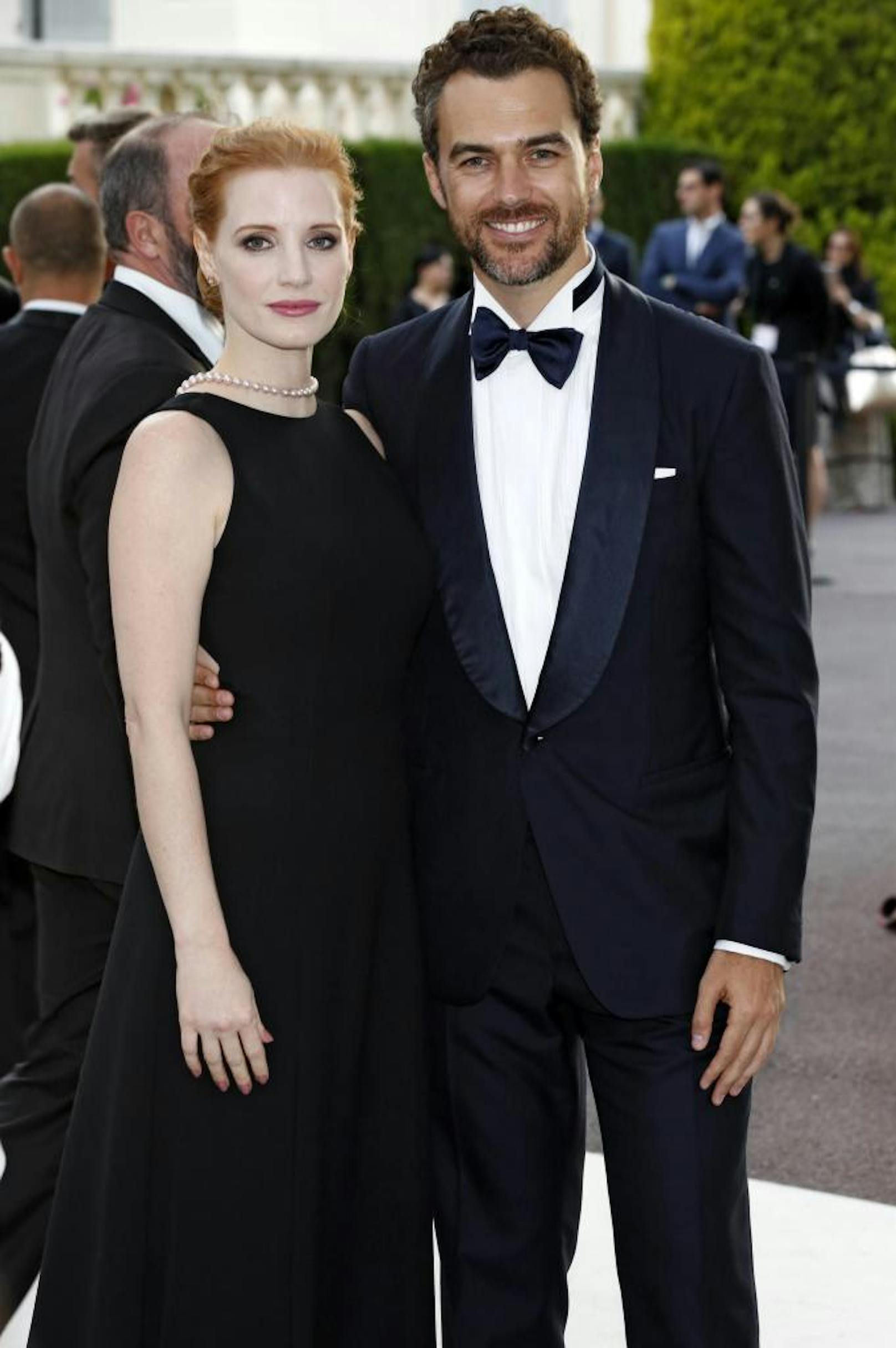 Jessica Chastain und Gian Luca Passi de Preposulo auf der amfAR-Gala in Cannes, Mai 2017.