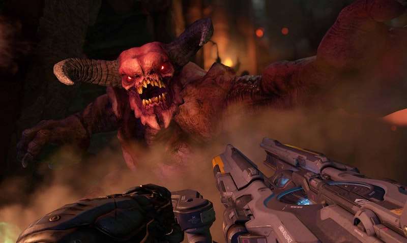 Dass die Story nur nach und nach im Spiel selbst - und das äußerst oberflächlich - erzählt wird, stört echte Supersoldaten nicht. Das ist auch nicht der Anspruch von DOOM.