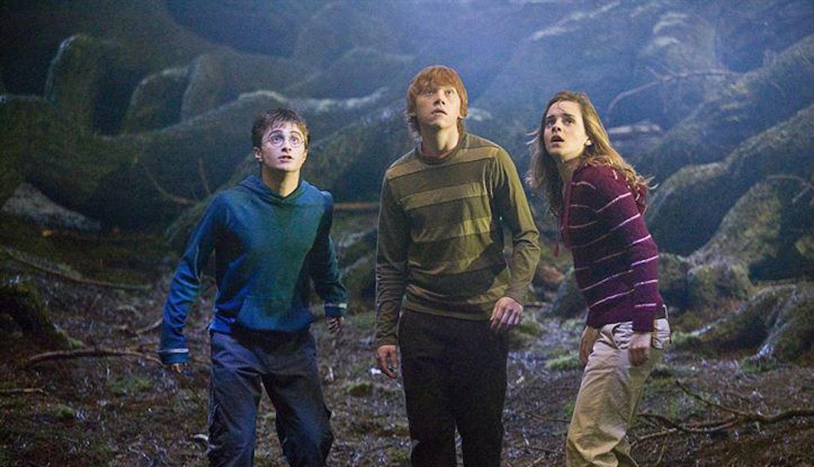 Die drei Hauptdarsteller hätten wesentlich mehr vom Ruhm abbekommen, meint Tom Felton. Im Bild: Daniel Radcliffe, Rupert Grint und Emma Watson. <em>(vlnr)</em>