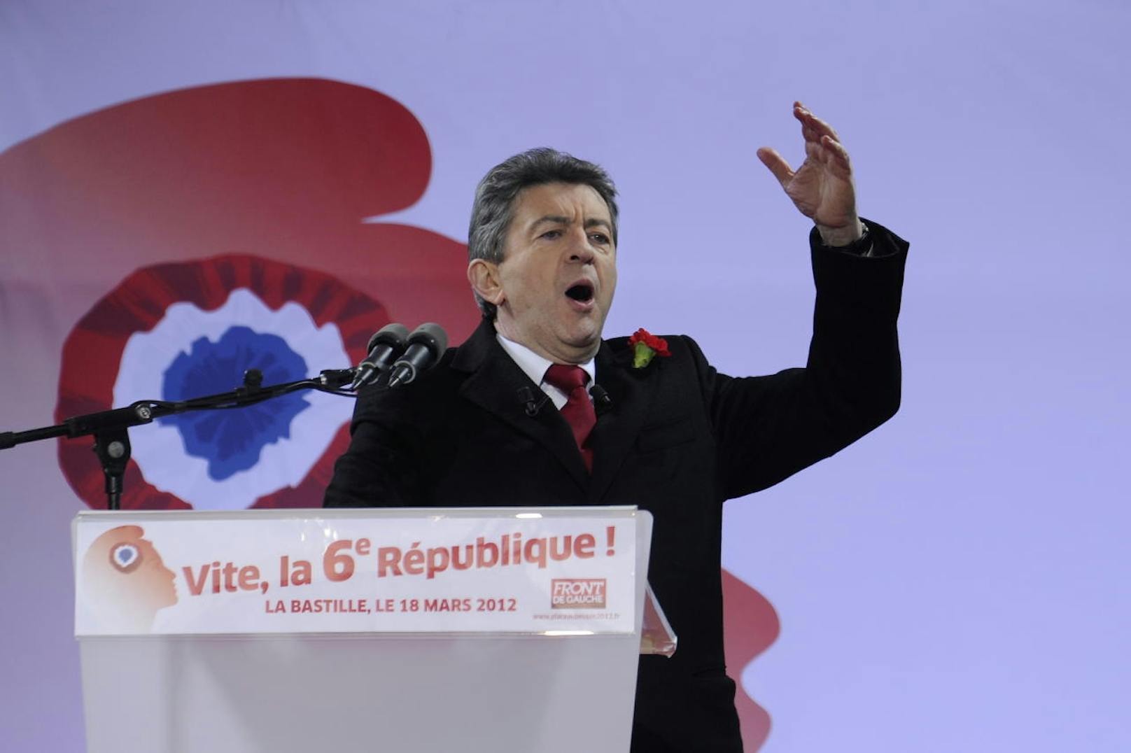 18. März 2017: Jean-Luc Melenchon bei einer Wahlkampfrede in Paris