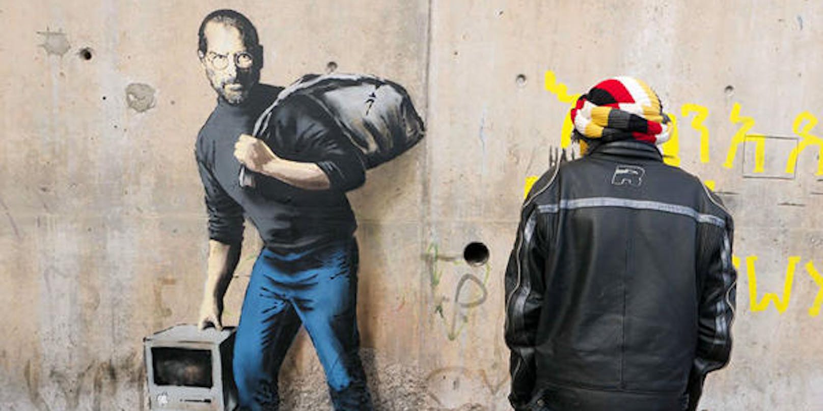 Banksy-Graffiti in Calais: Steve Jobs als Flüchtling unter Flüchtlingen
