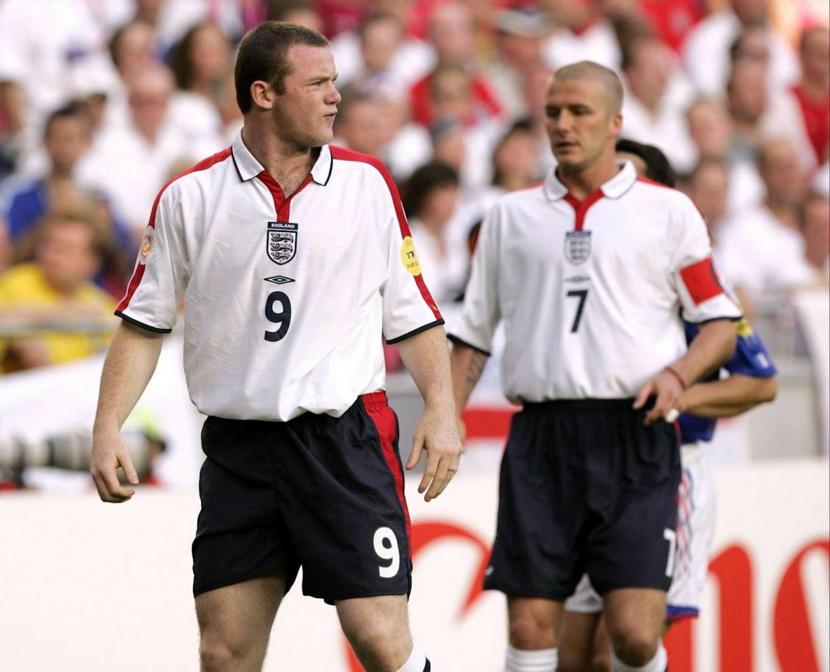Der junge Wanye Rooney an der Seite von David Beckham und Co.