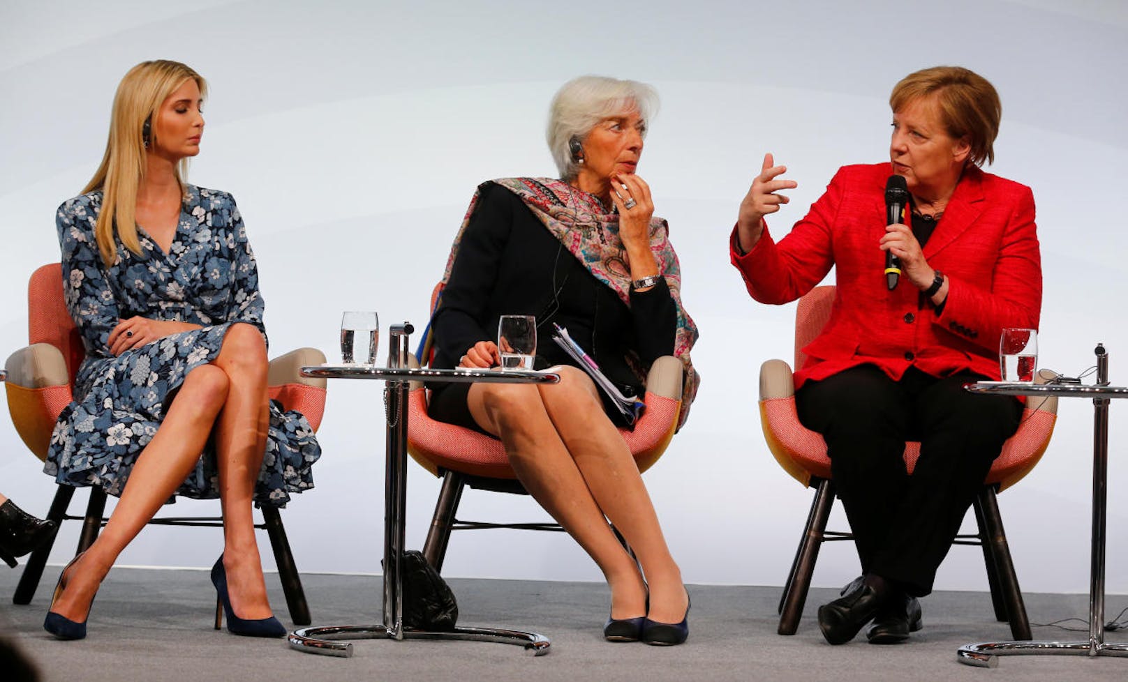 Ivanka Trump, Christine Lagarde, Managing Director des Internationalen Währungsfonds, Deutschlands Kanzlerin Angela Merkel