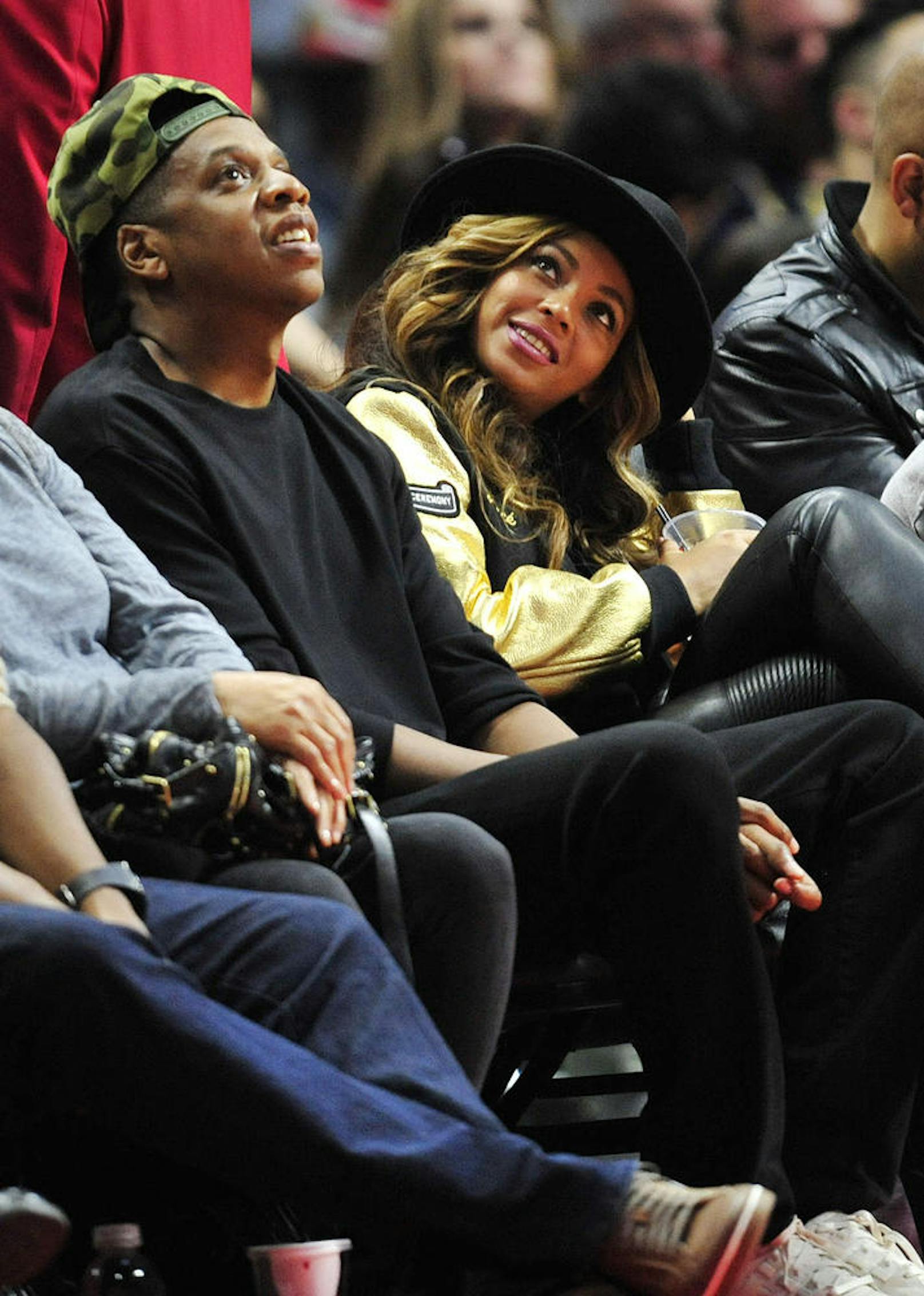 Jay-Z und Beyonce bei einem Spiel der Los Angeles Clippers gegen die Cleveland Cavaliers.