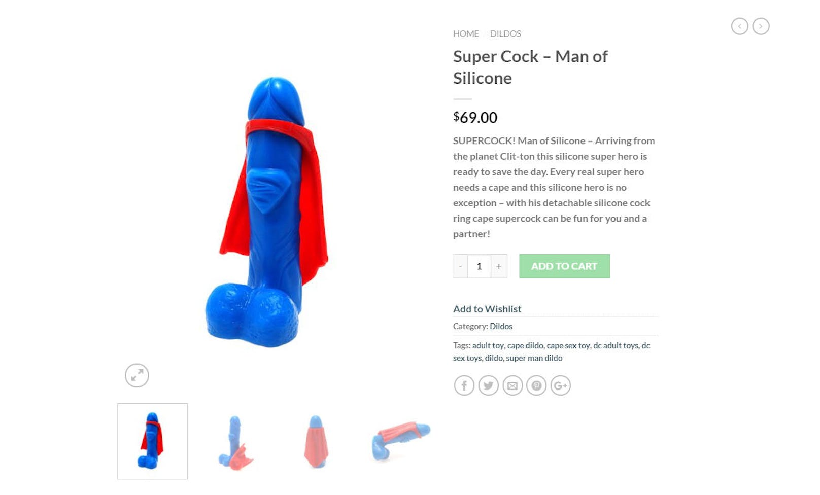 "Geeky Sex Toys": Australischer Sexshop bietet Sexspielzeug für Serien- und Comic-Nerds an. Hier, Spiderman mit Cape