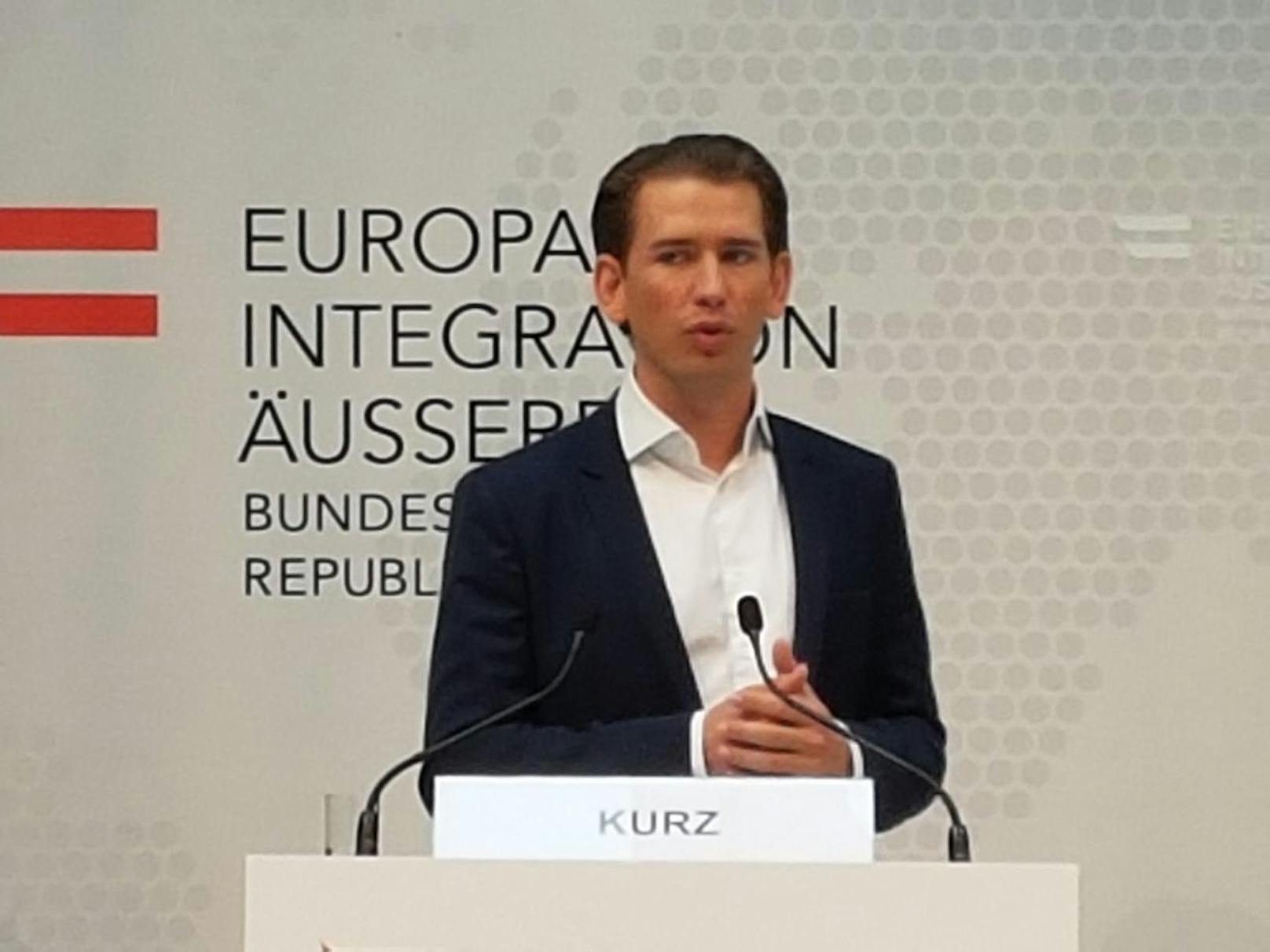 Außenminister Sebastian Kurz präsentiert den Integrationsbericht 2017.