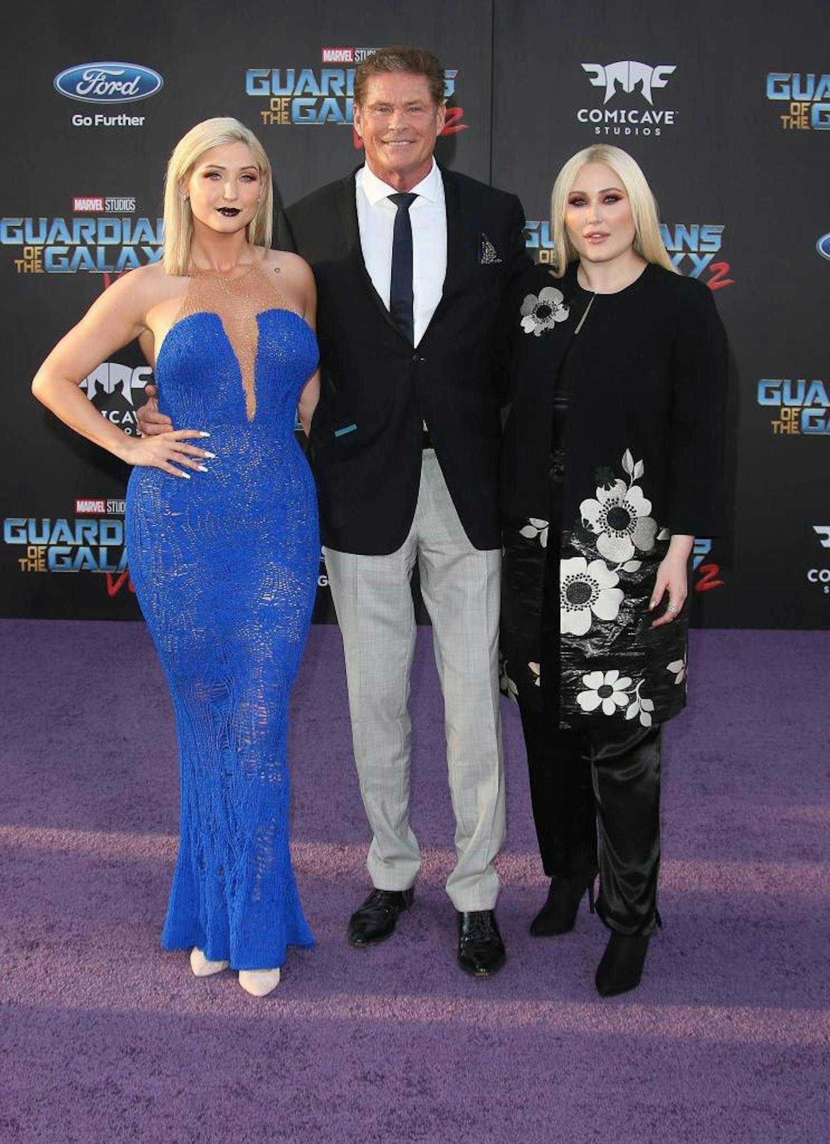 David Hasselhoff mit seinen beiden Töchtern Taylor Ann und Hayley