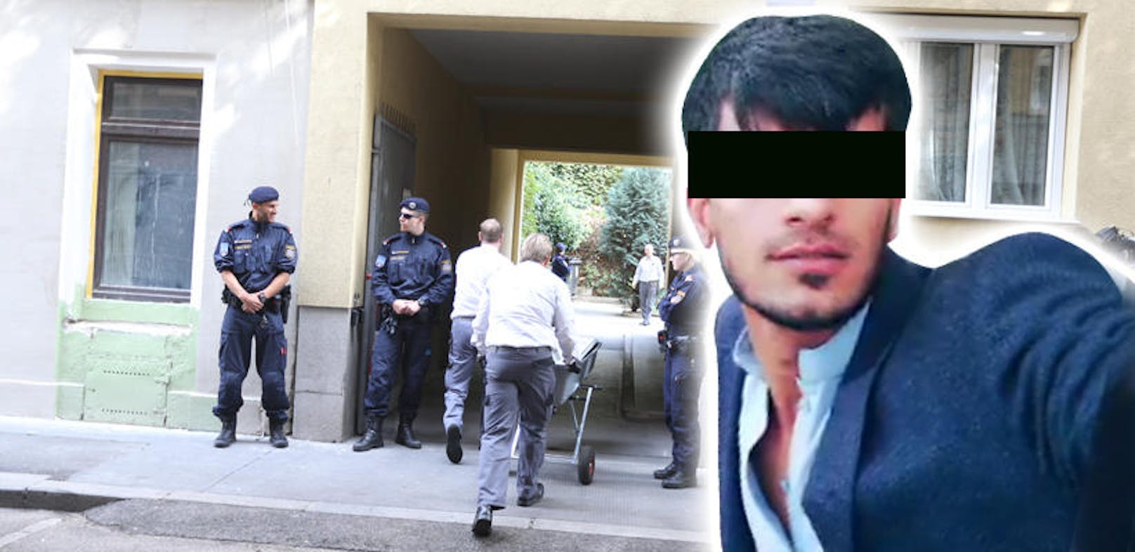 Hikmatullah S. (18) soll seine Schwester Bakhti wegen verletzter Familienehre in diesem Innenhof in Wien-Favoriten getötet haben. Nun sollen auch Vater und Bruder aussagen.