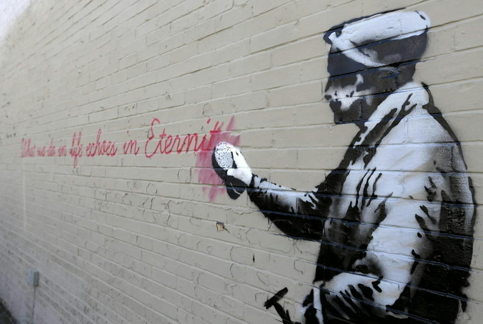 Im ganzen Stadtgebiet von New York hat Banksy seine "Fingerabdrücke" hinterlassen.