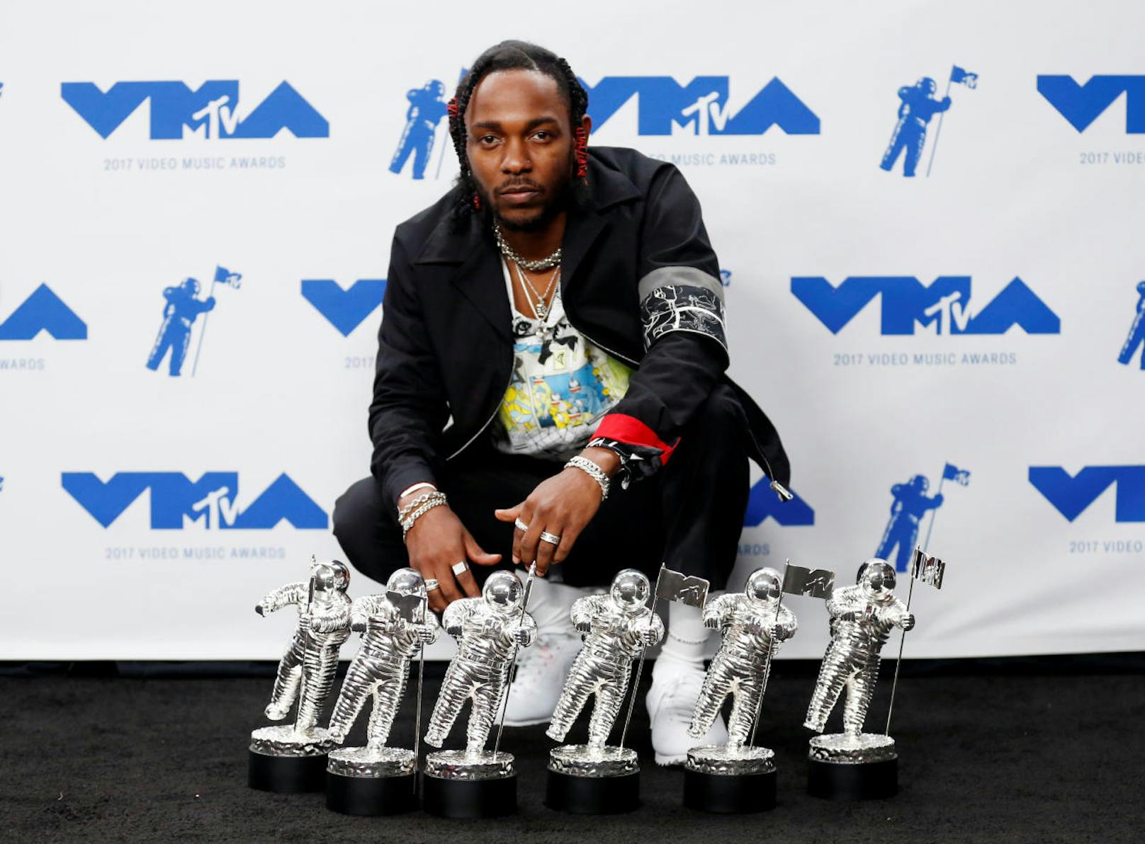 2017 MTV Video Music Awards – –Kendrick Lamar mit seinen Auszeichnungen