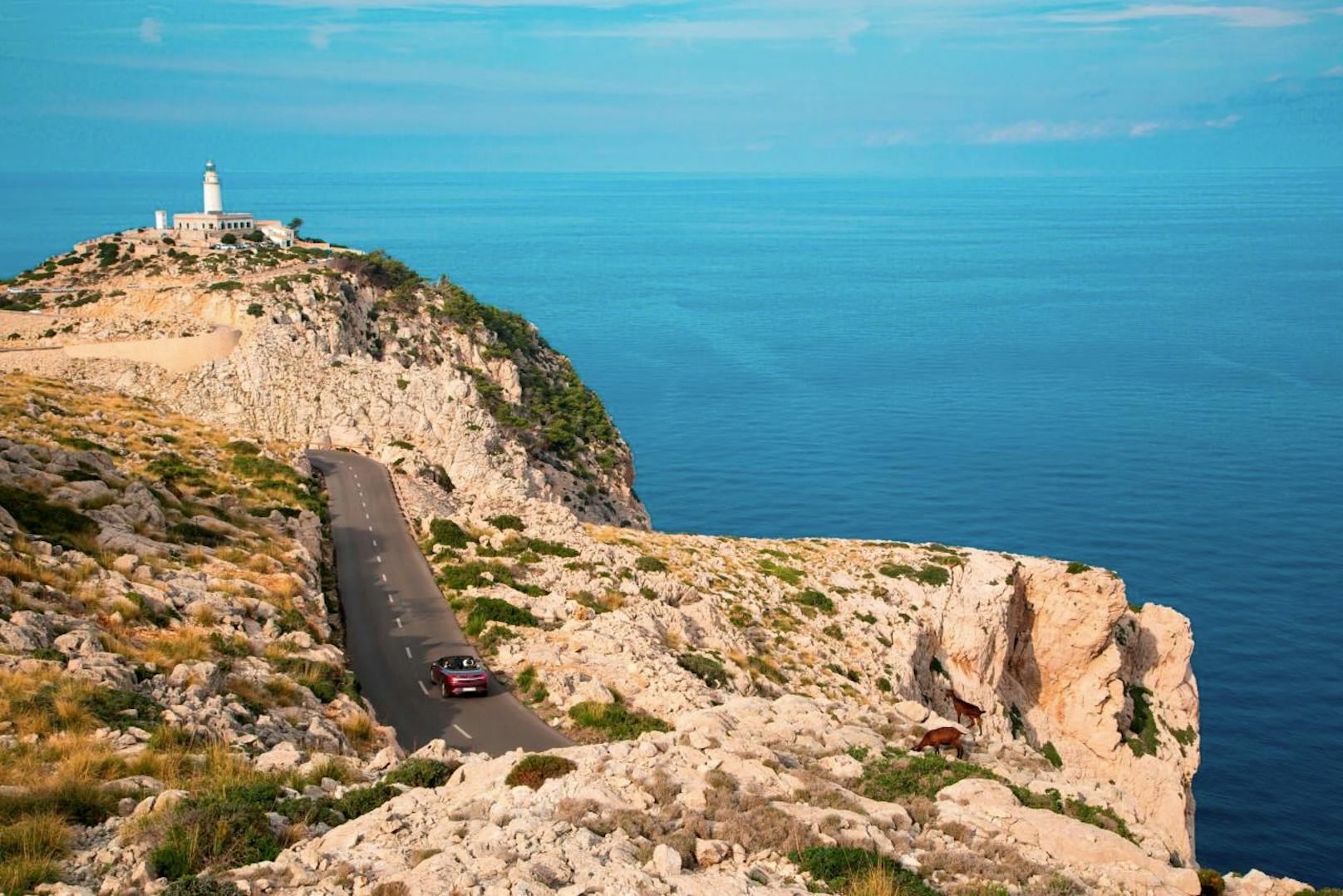 Fahrt im Cabrio am Cap de Formentor auf Mallorca