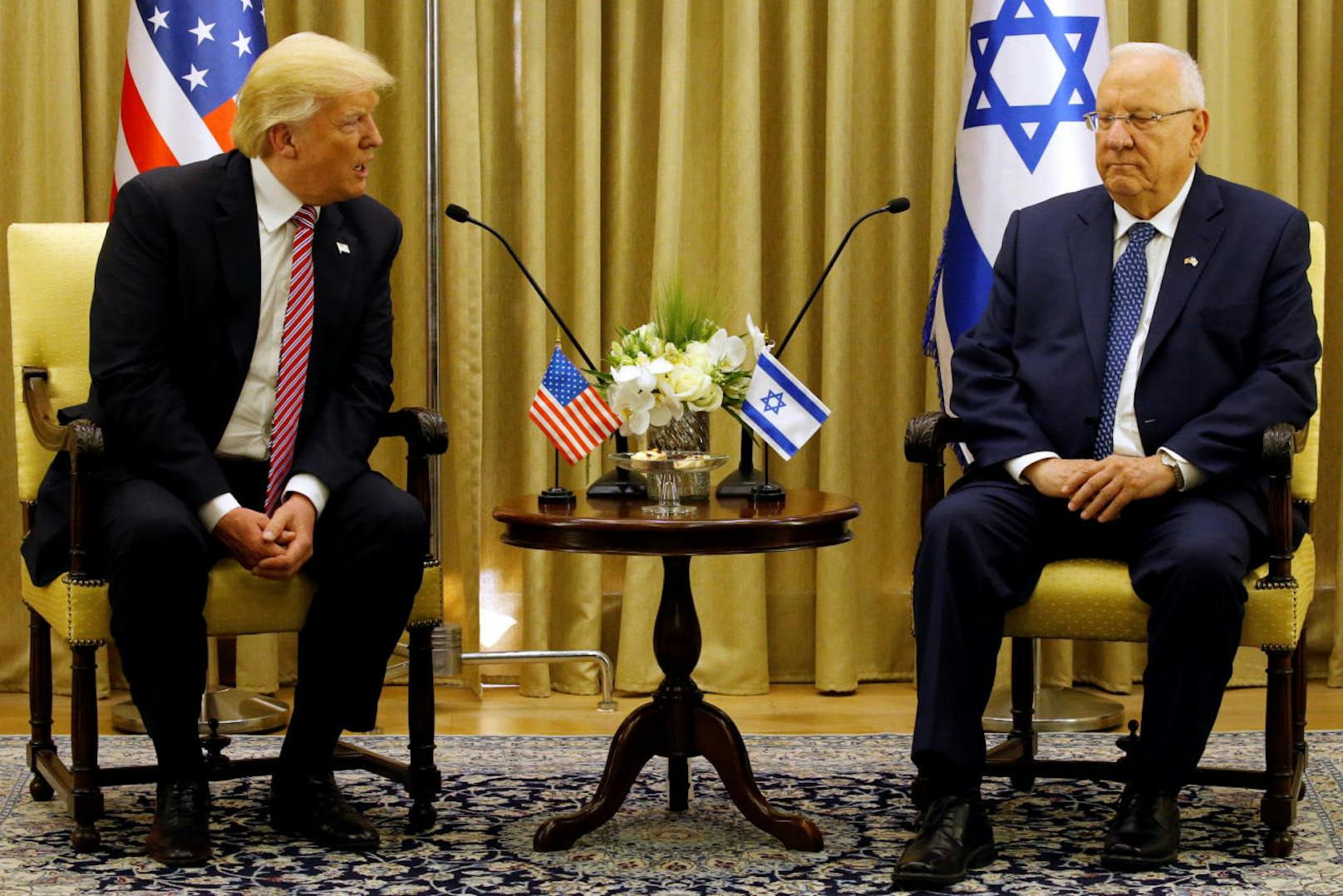 Trump mit Israel Präsident Reuven Rivlin.