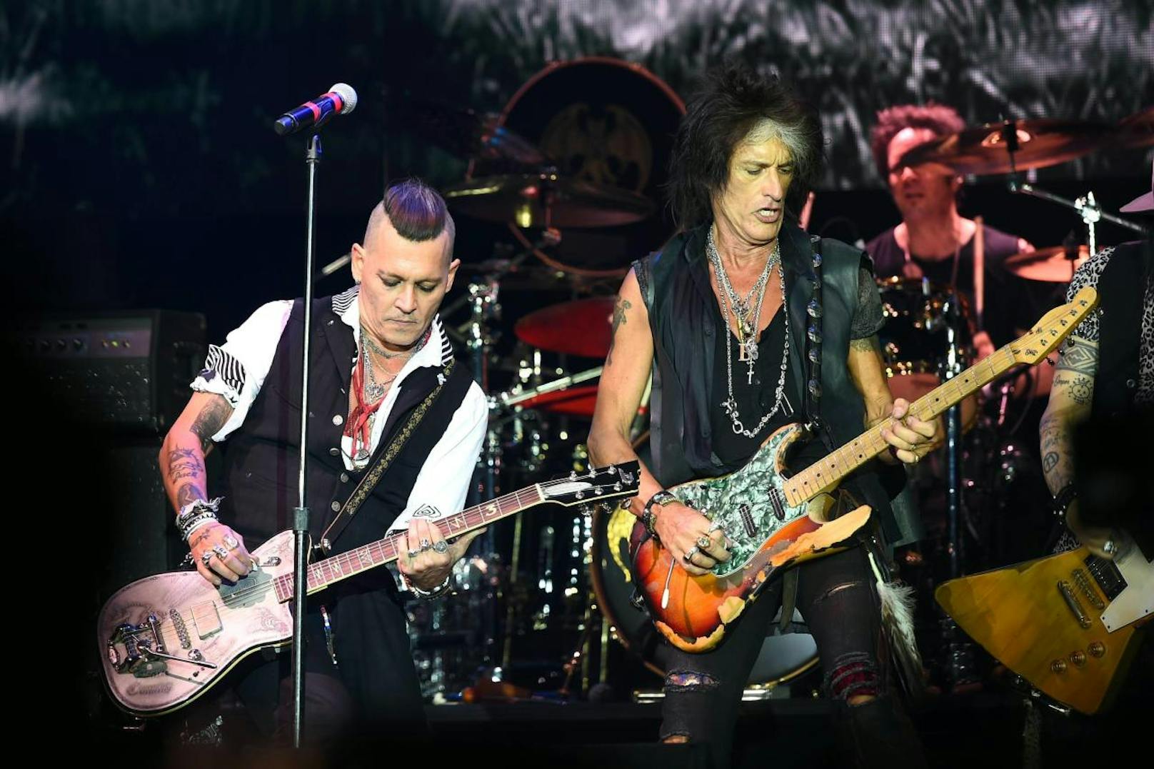 Johnny Depp bei einem Konzert seiner "Hollywood Vampires" in Moskau am 28. Mai 2018.