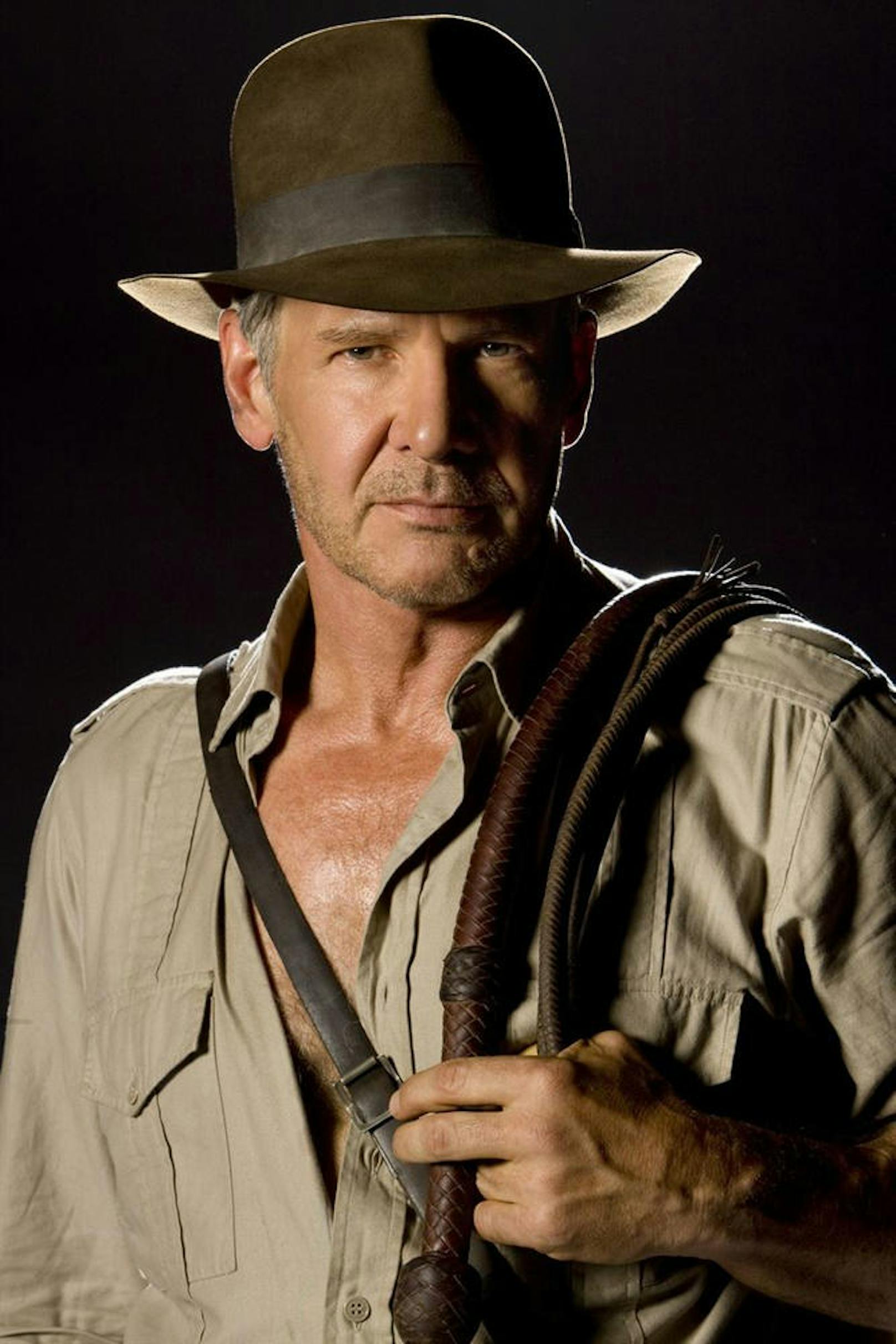 Harrison Ford auf einem Promobild für "Indiana Jones und das Königreich des Kristallschädels"
