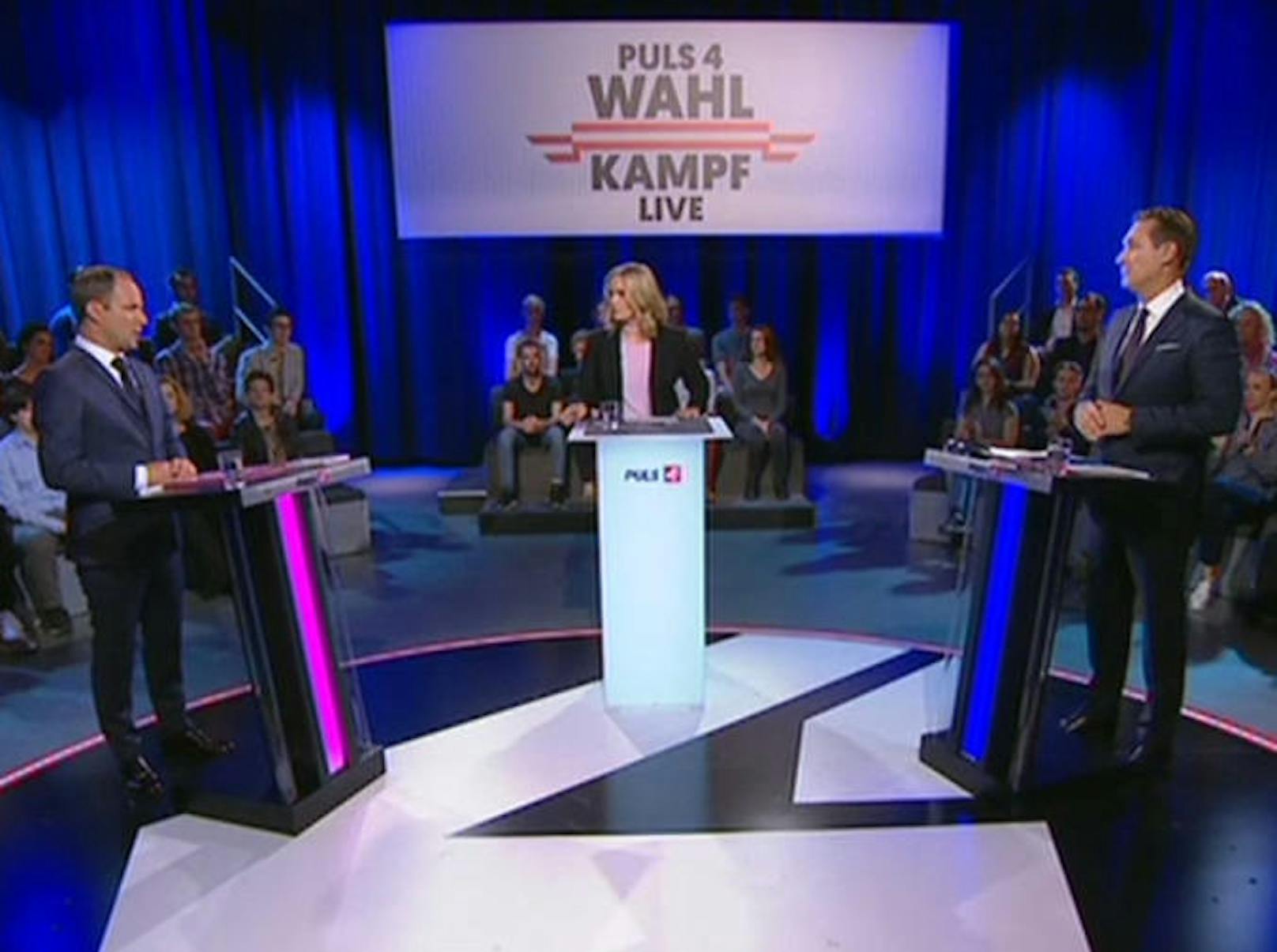 Puls-4-Duell: Strolz - Strache